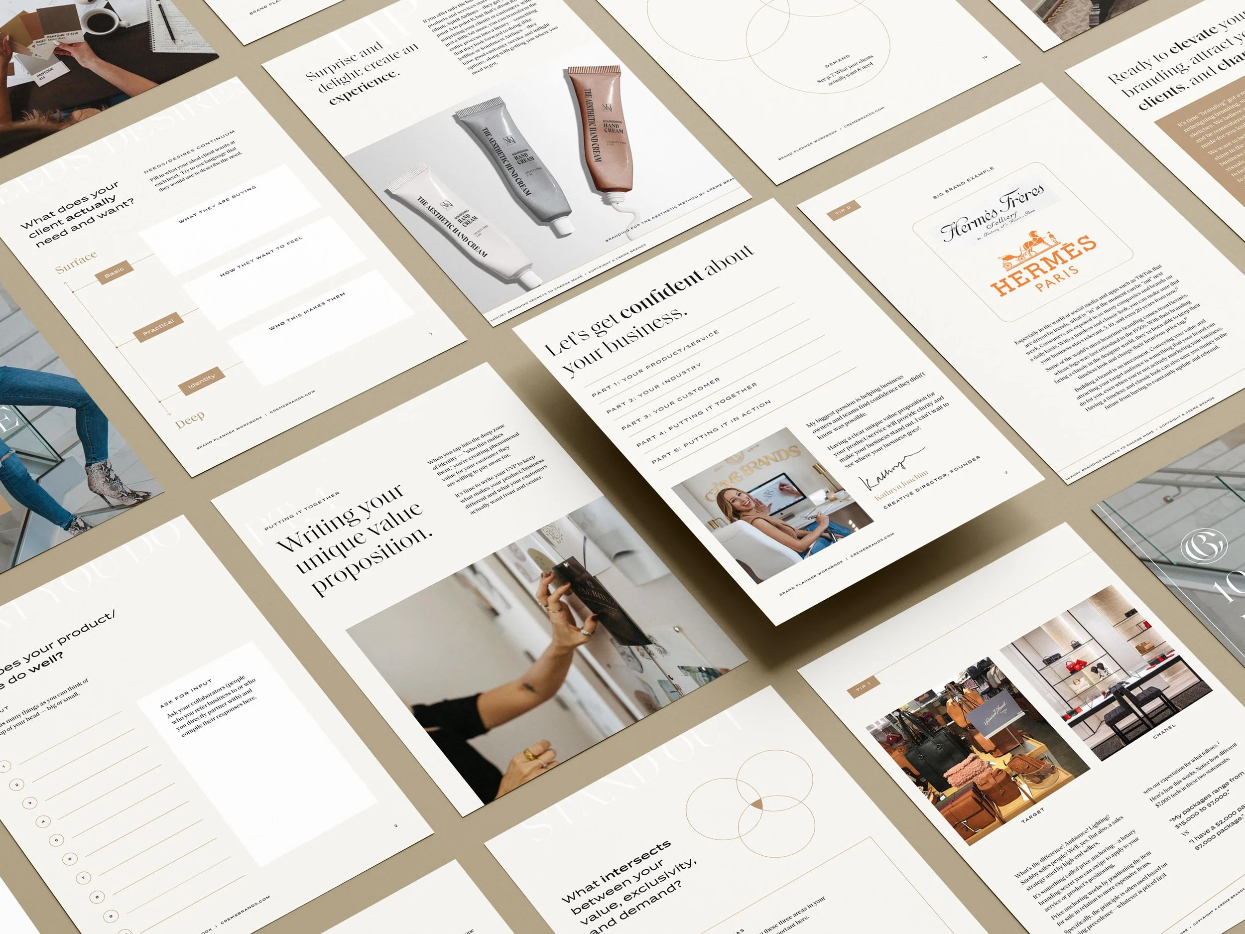 pages from the branding workbook & eBook