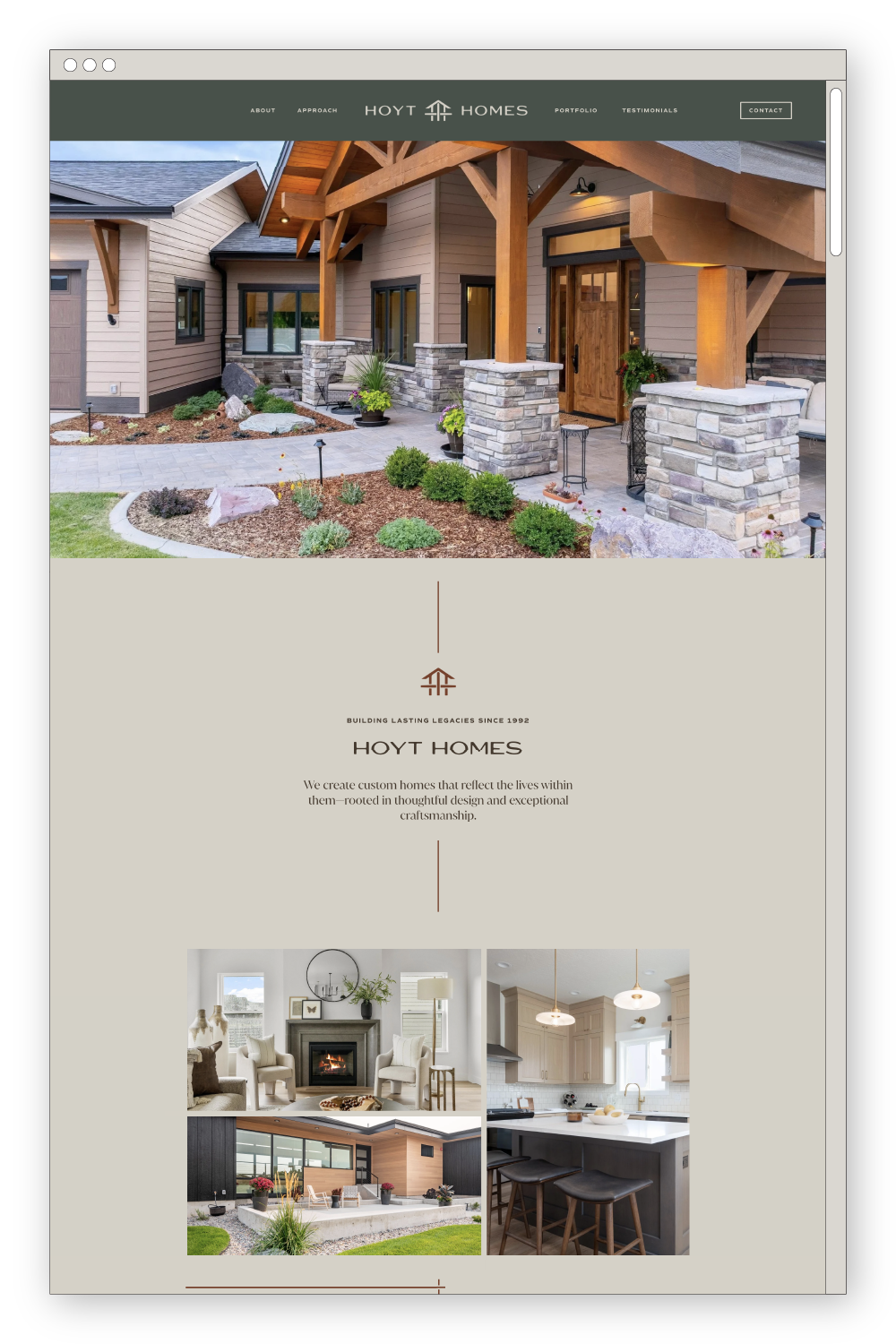 Hoyt Homes Construction Company website design homepage