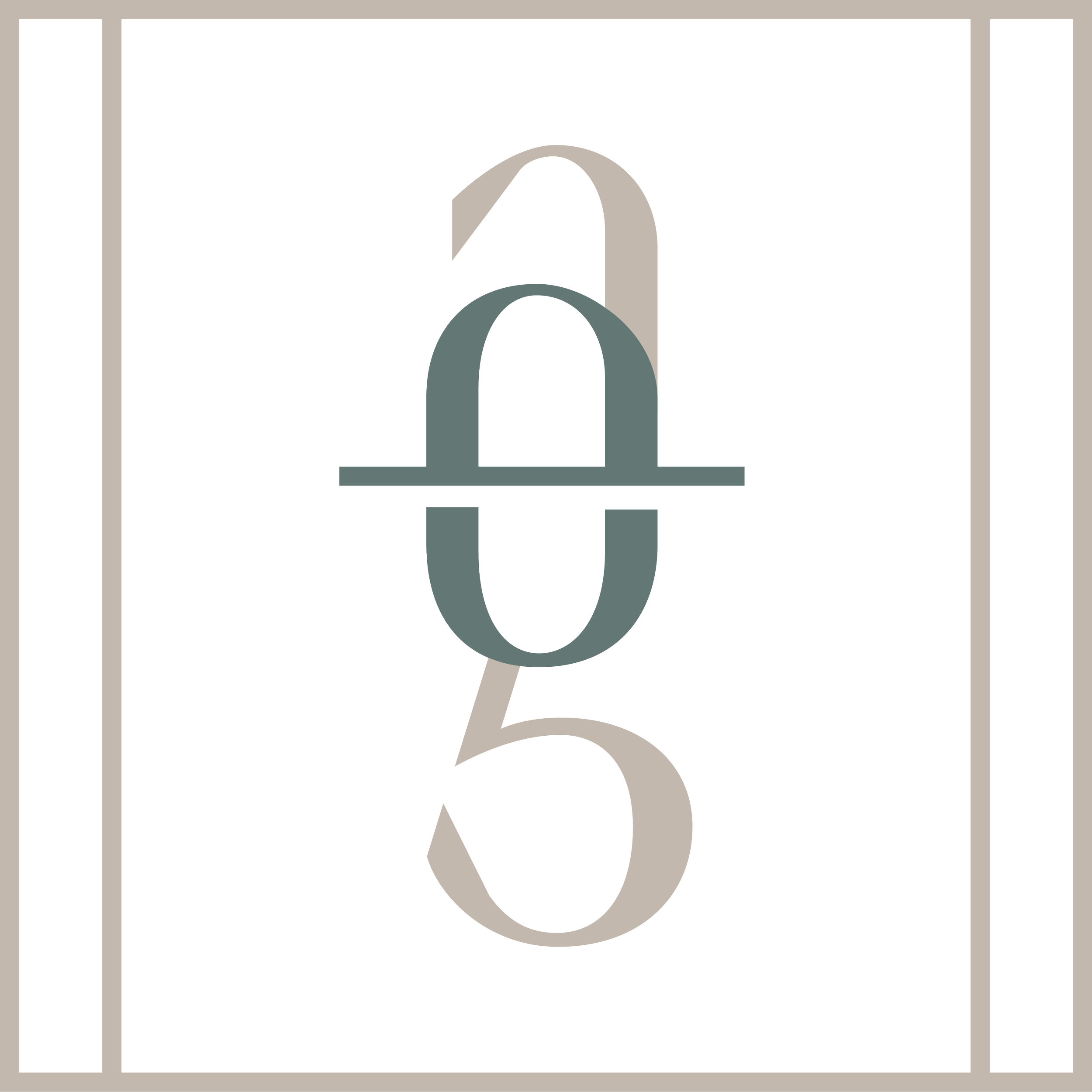 "ag" icon with sun, ocean, and horizon line portions highlighted