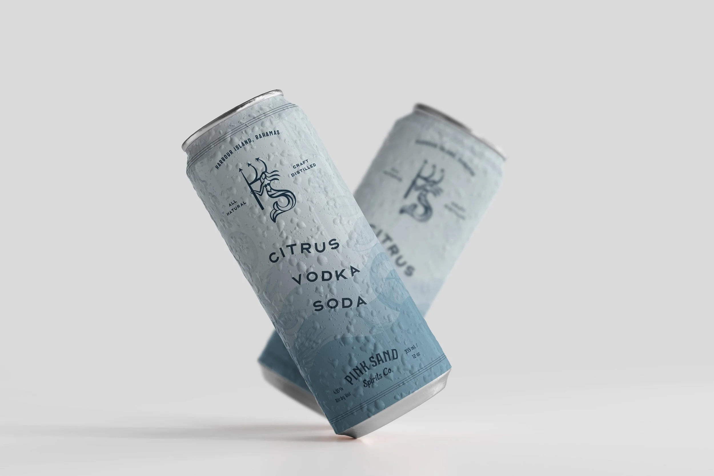 Pink Sand Citrus Vodka and Soda can design