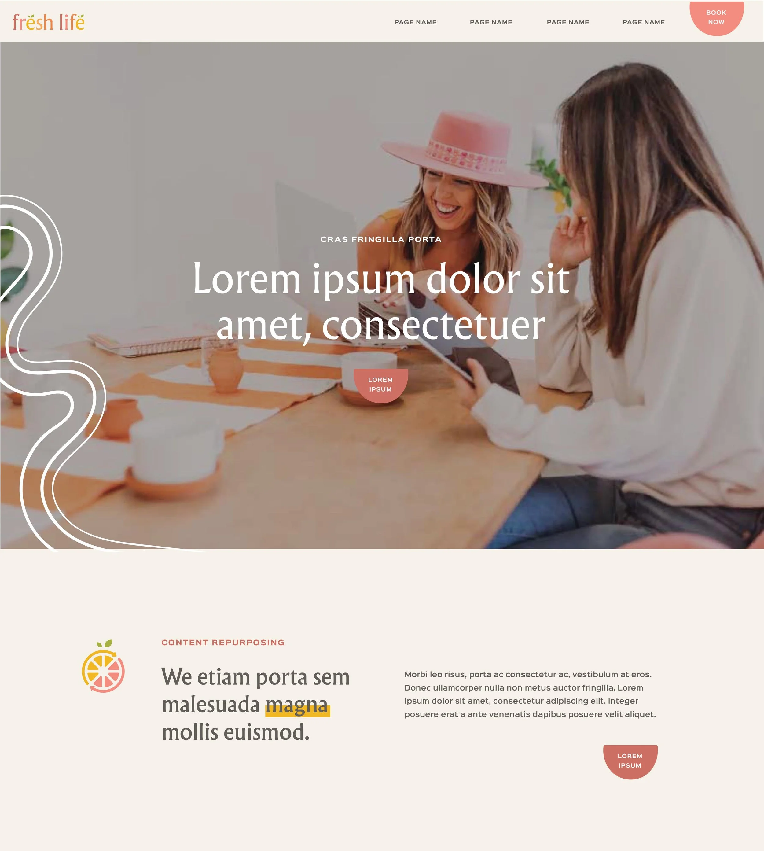 Fresh Life homepage design