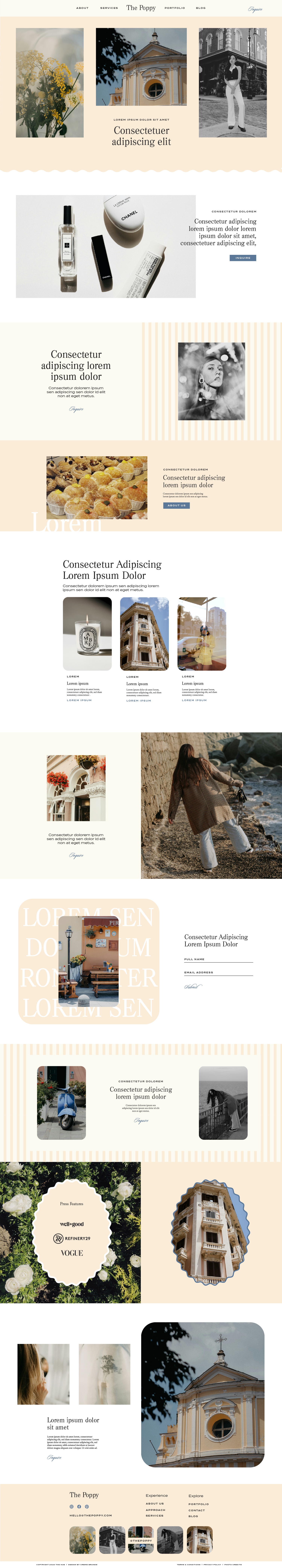 The Poppy template homepage