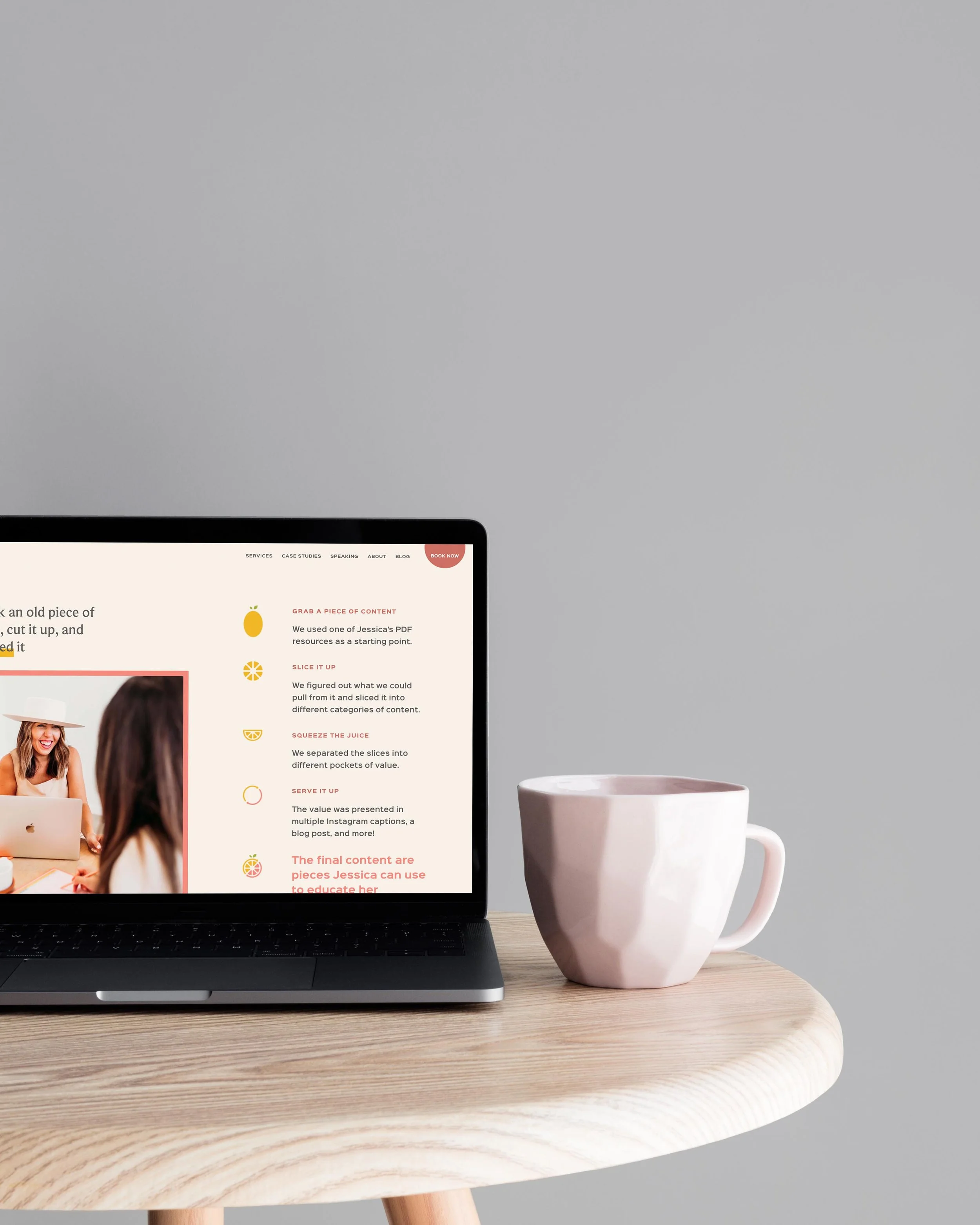 laptop displaying Fresh Life's website