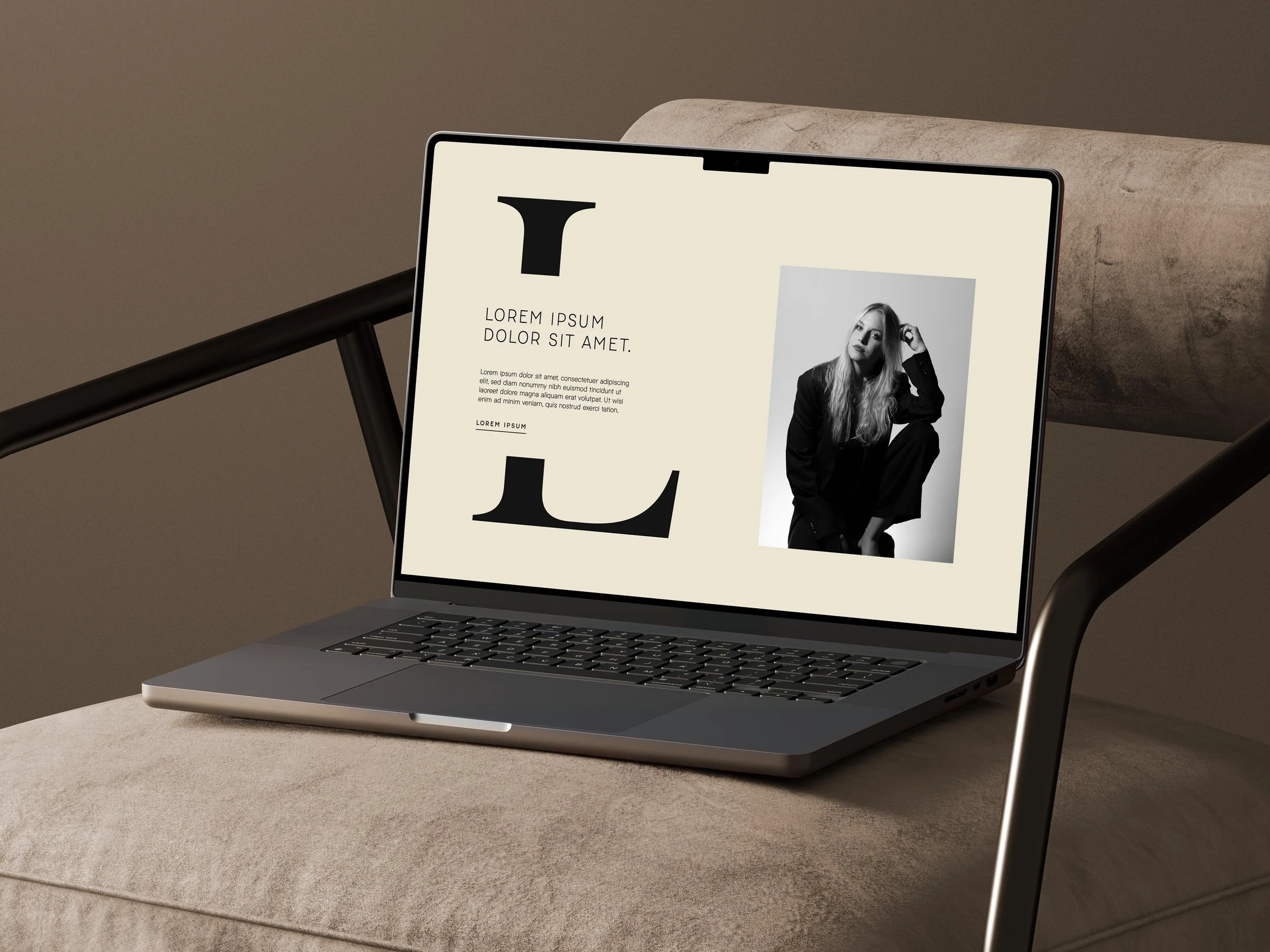laptop featuring the drop cap section of The Margot website design