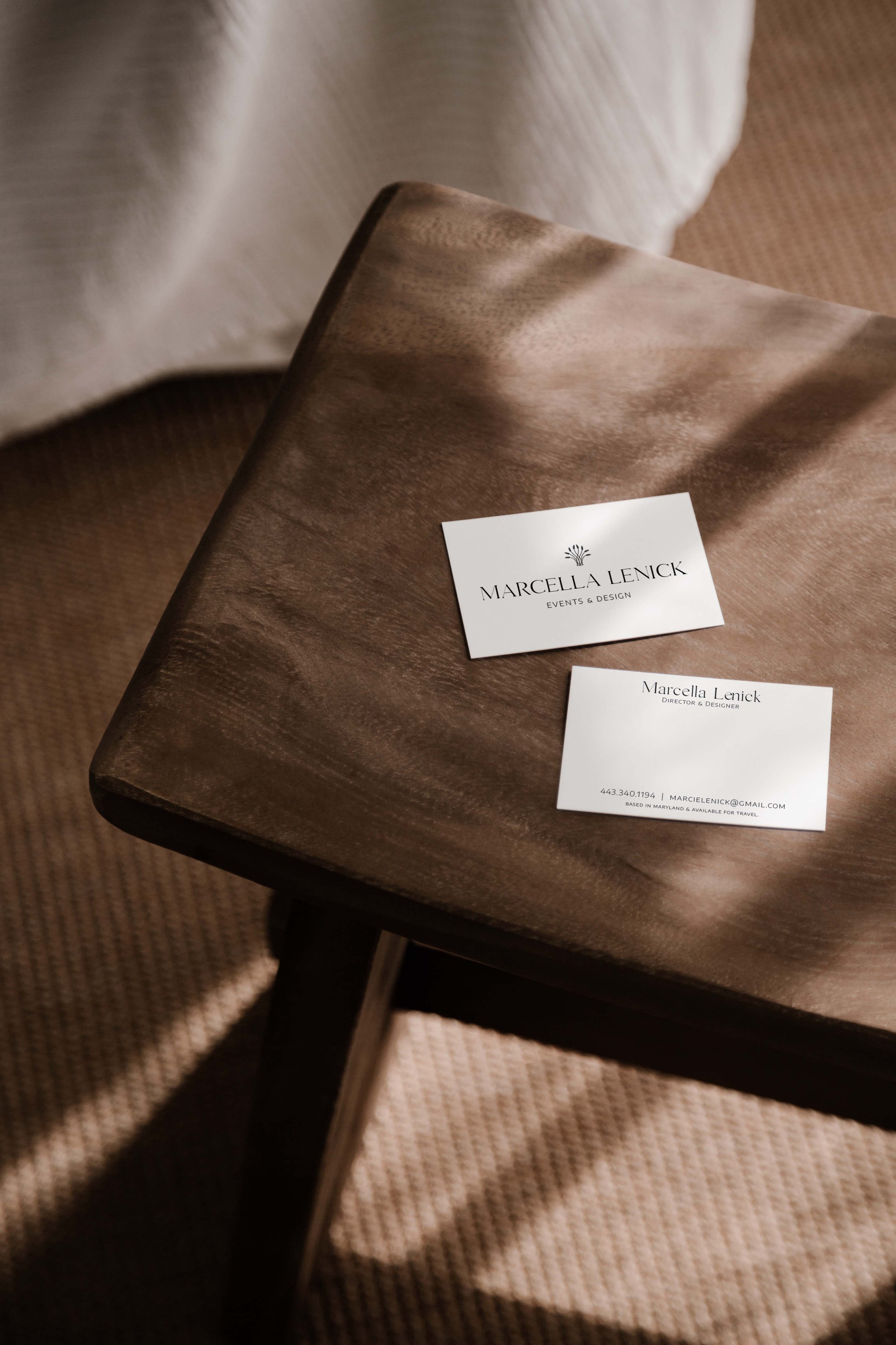 Marcella Lenick Events & Design business cards