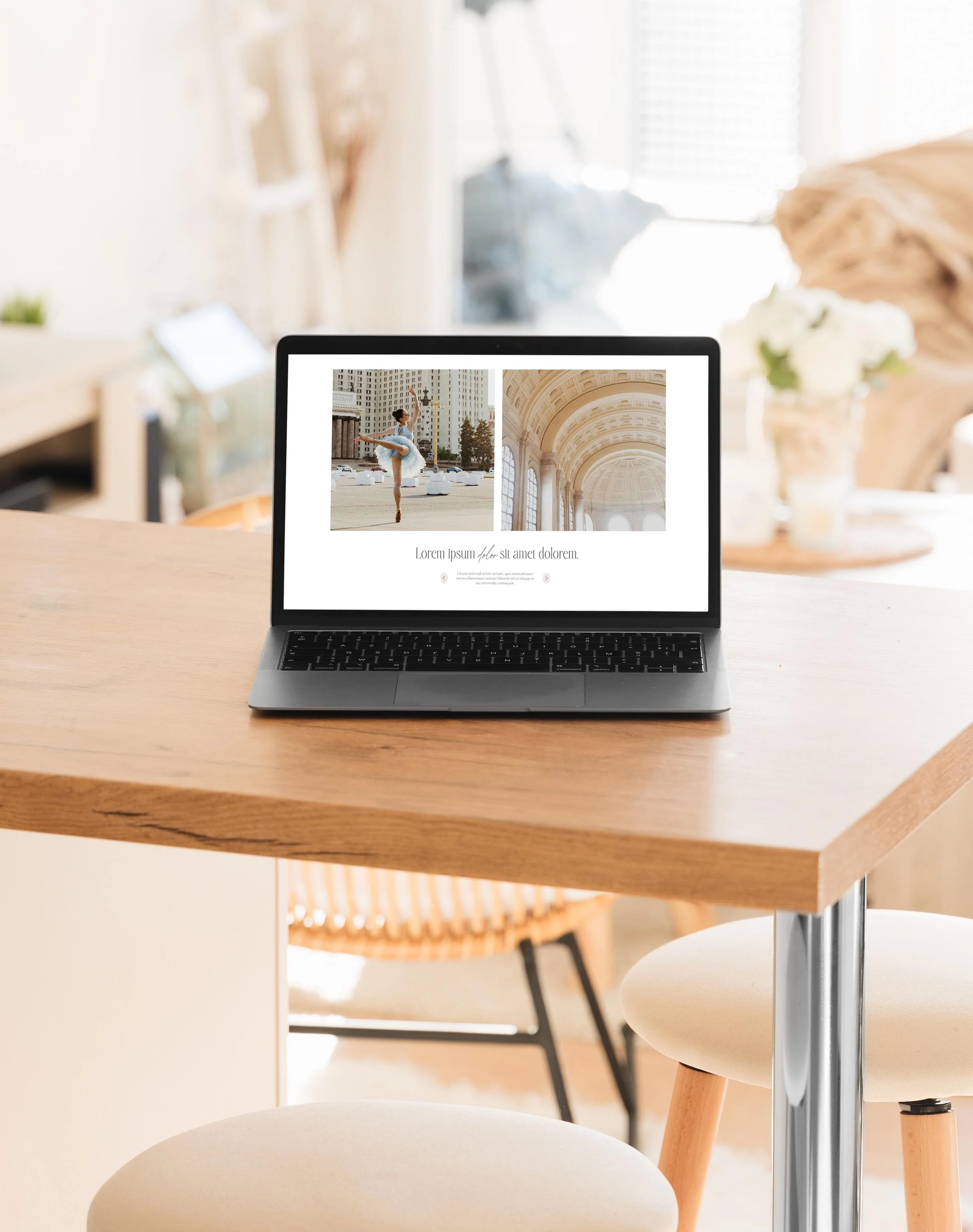 homepage gallery slideshow section viewed on a laptop