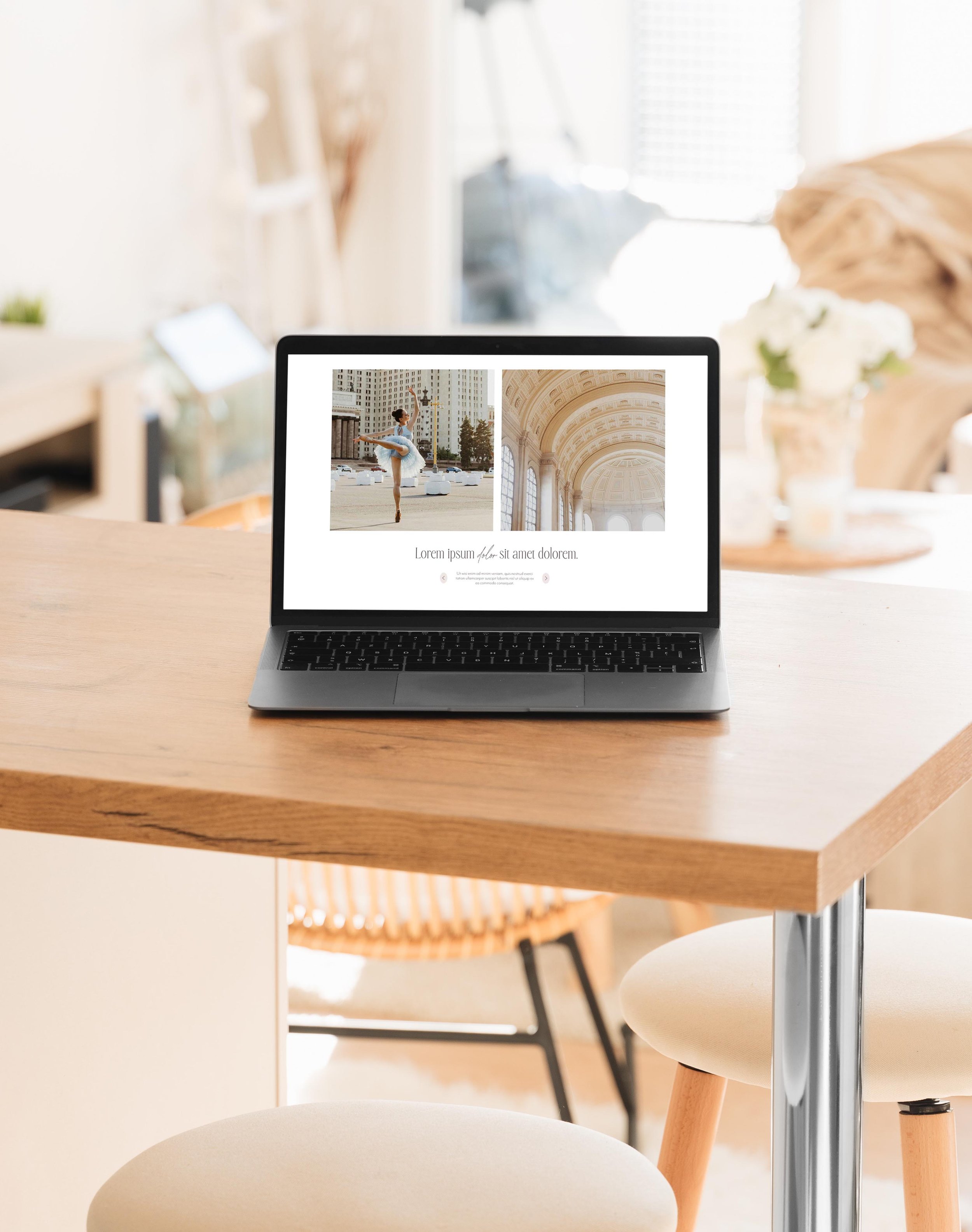 homepage gallery slideshow section viewed on a laptop
