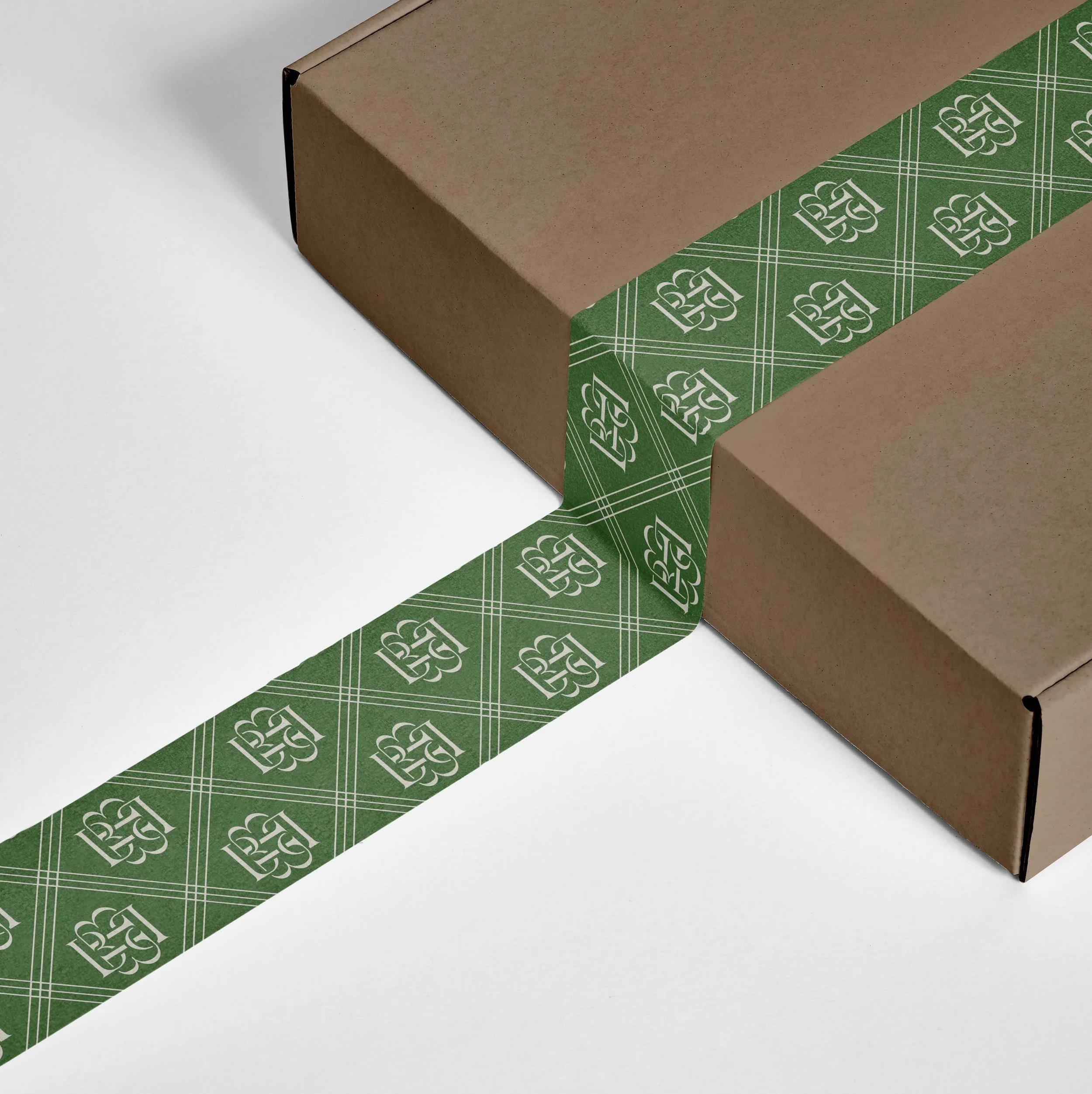 packaging tape printed with Baciare Events brand patterns