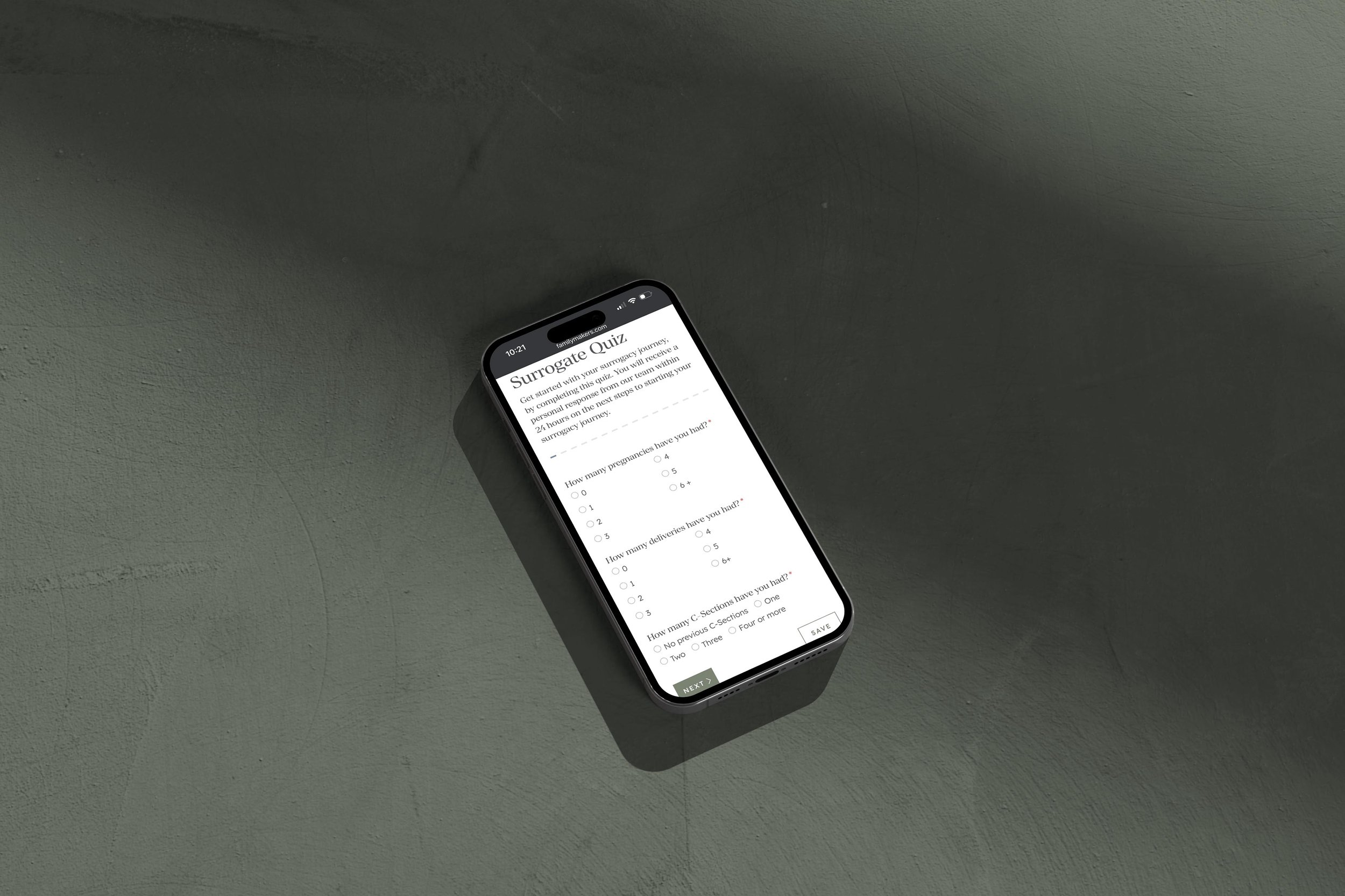 iPhone showing third party integrations for the Surrogates Quiz