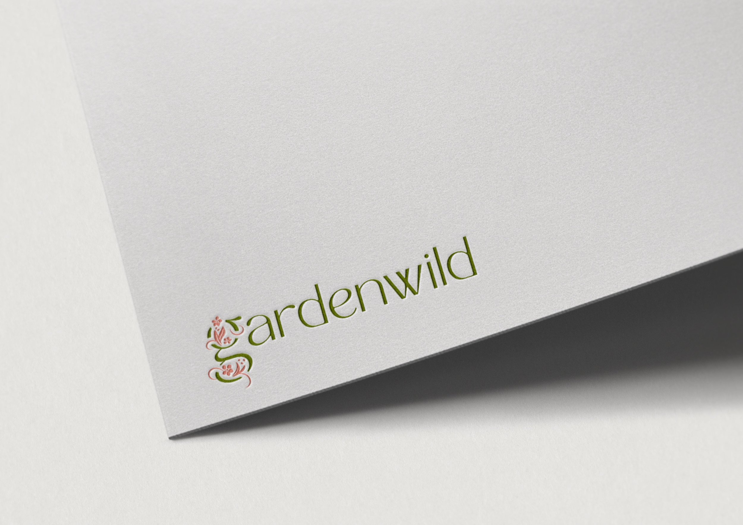 Gardenwild logo embossed on cardstock