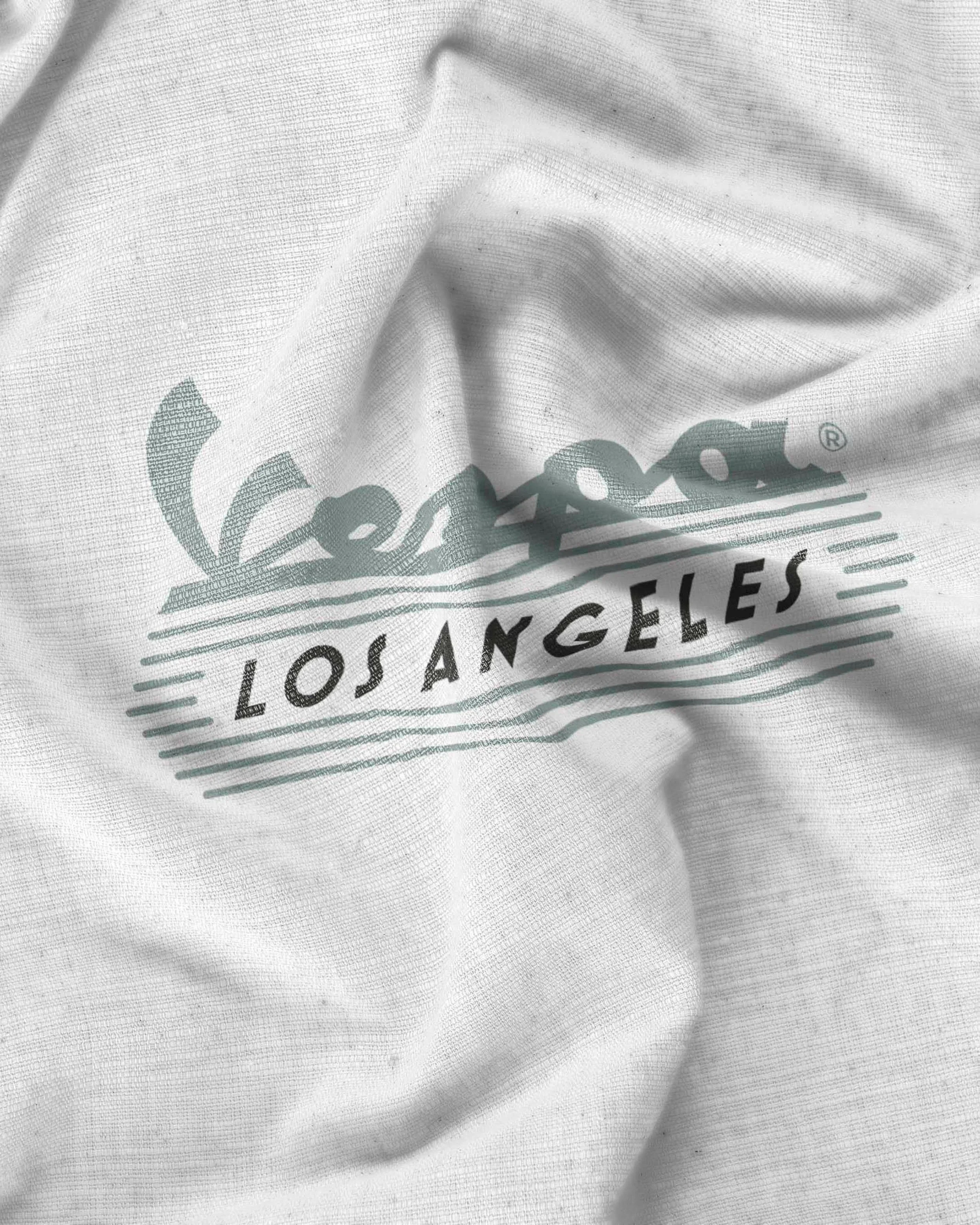 Vespa Los Angeles logo on fabric