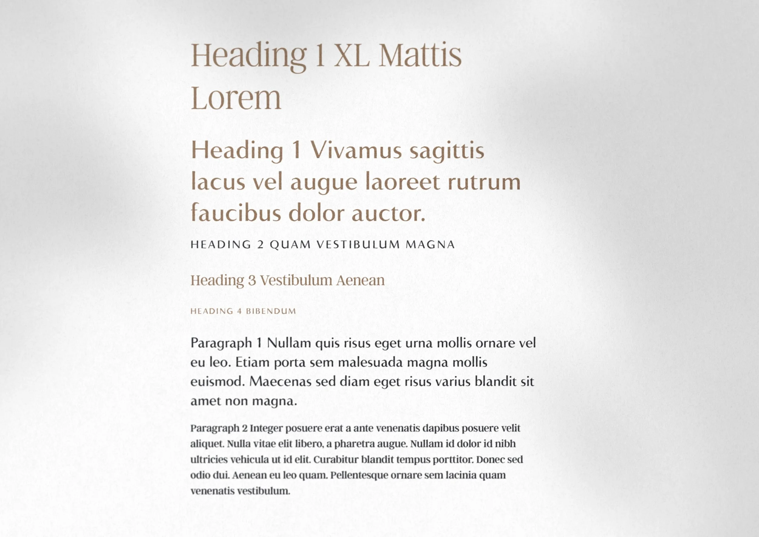 typography hierarchy of heading and paragraph styles featuring professional and luxury fonts