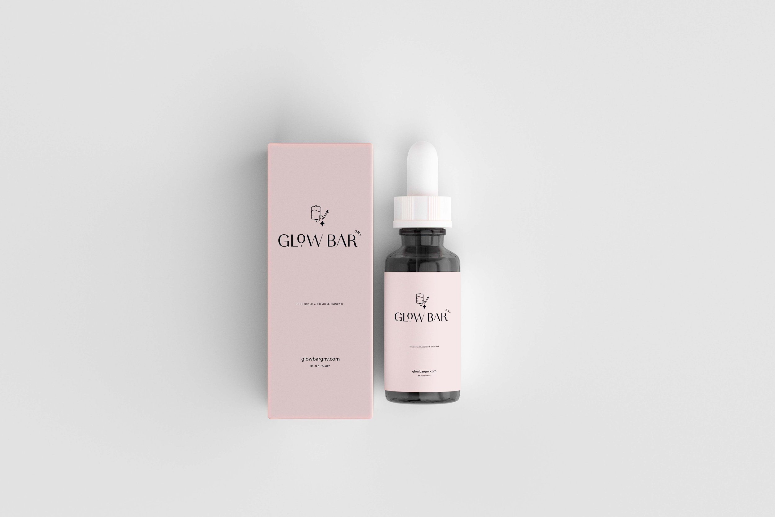Glow Bar serum packaging design