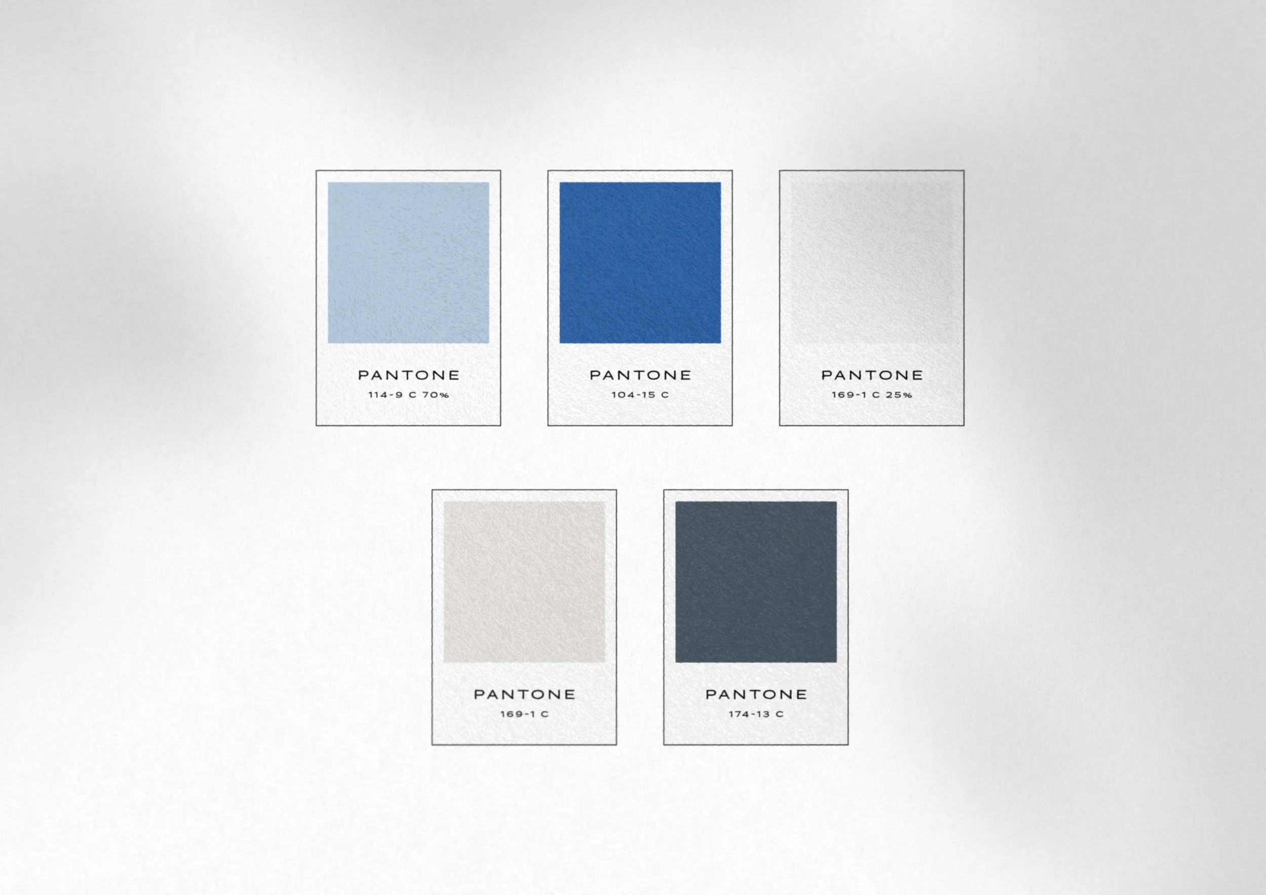 the car mom color palette of five swatches: light blue, cobalt blue, very light gray, cream, and deep slate gray