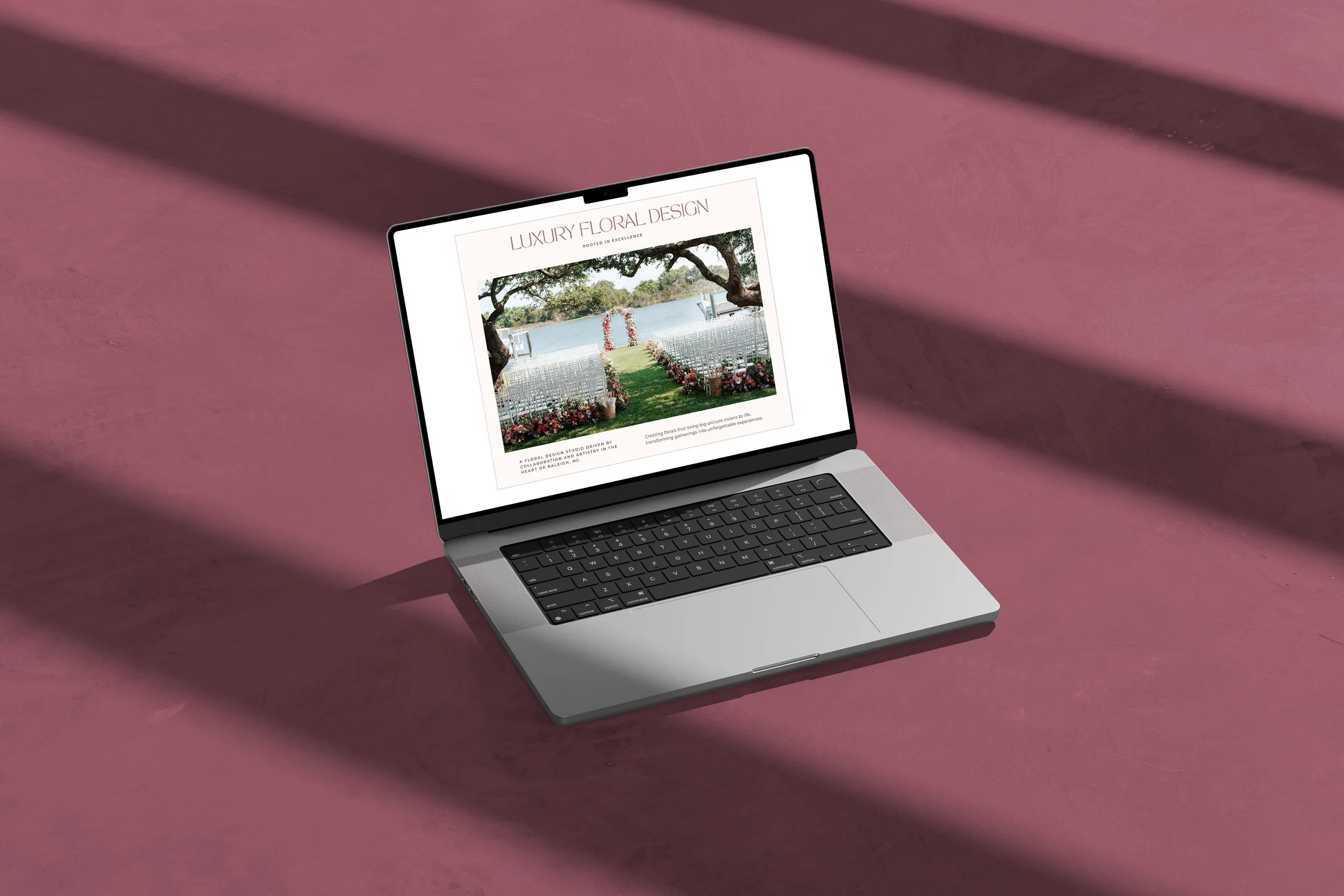 mockup of Souriana Florist website homepage on a laptop
