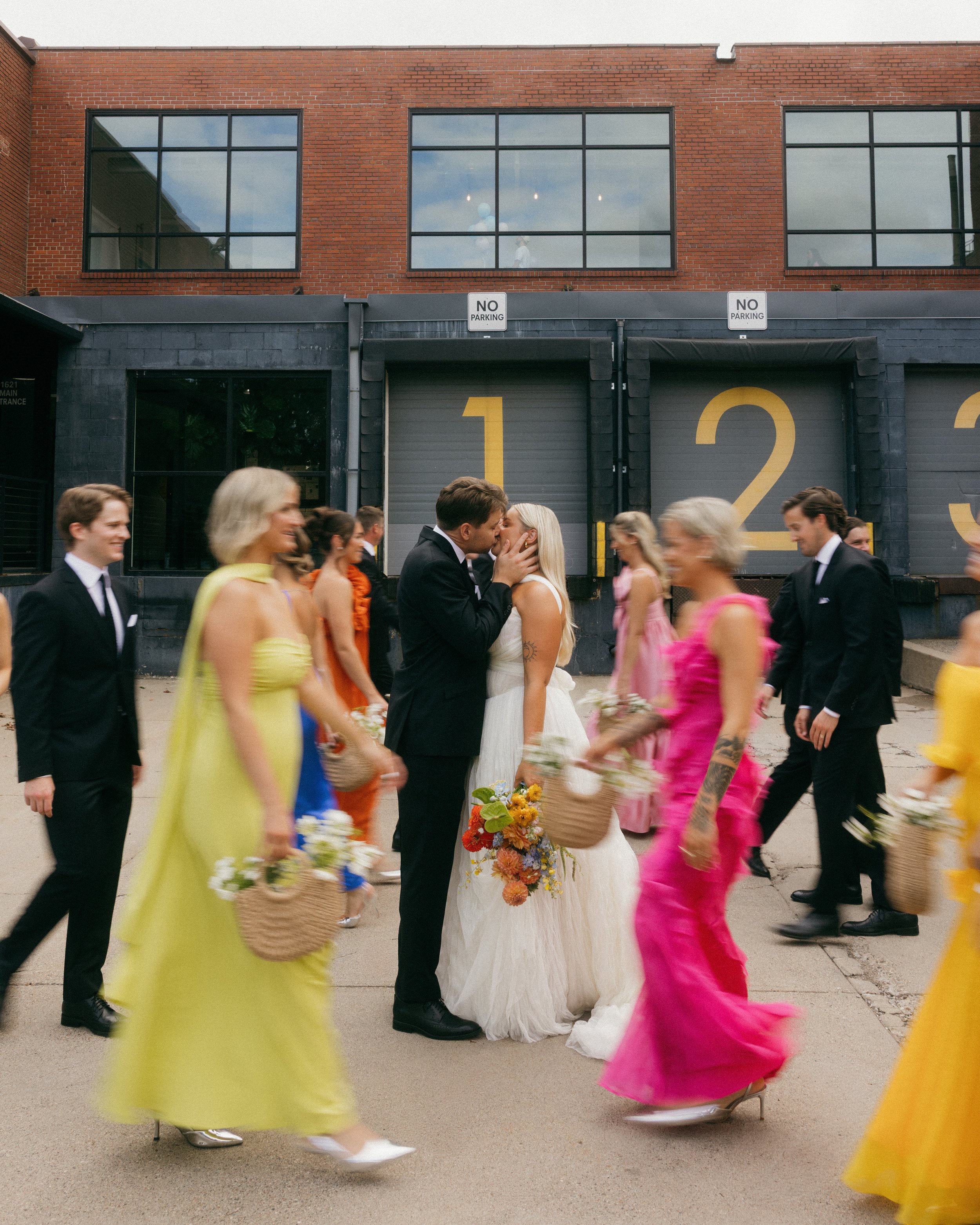 Minneapolis Wedding Party - Colorful and Mismatched Bridesmaids