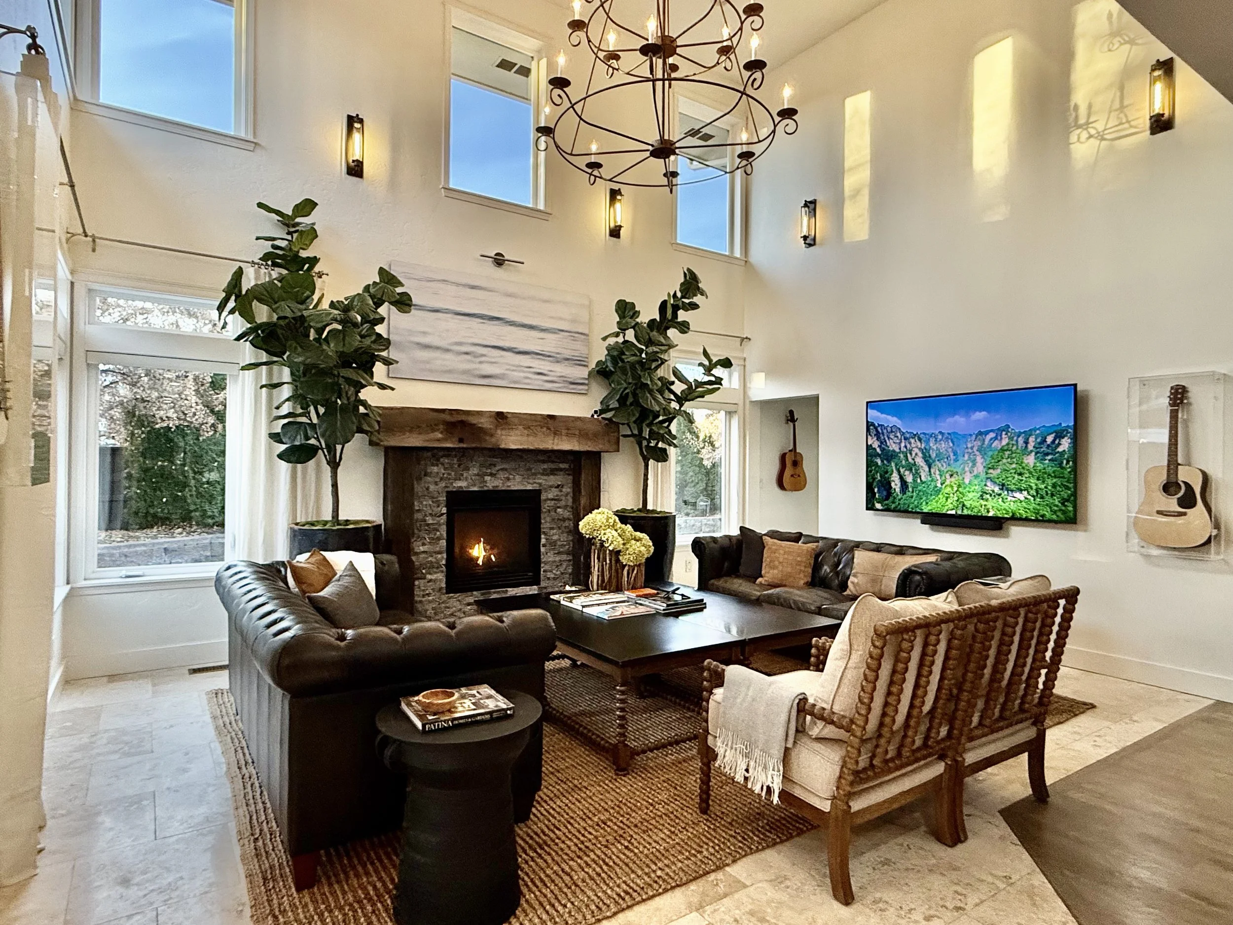 Living Room - Every Window Looks to Private Park-like Backyard