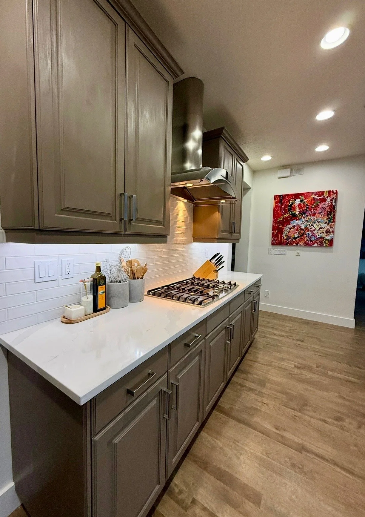 Expansive Kitchen with Under Cabinet Accent Lighting