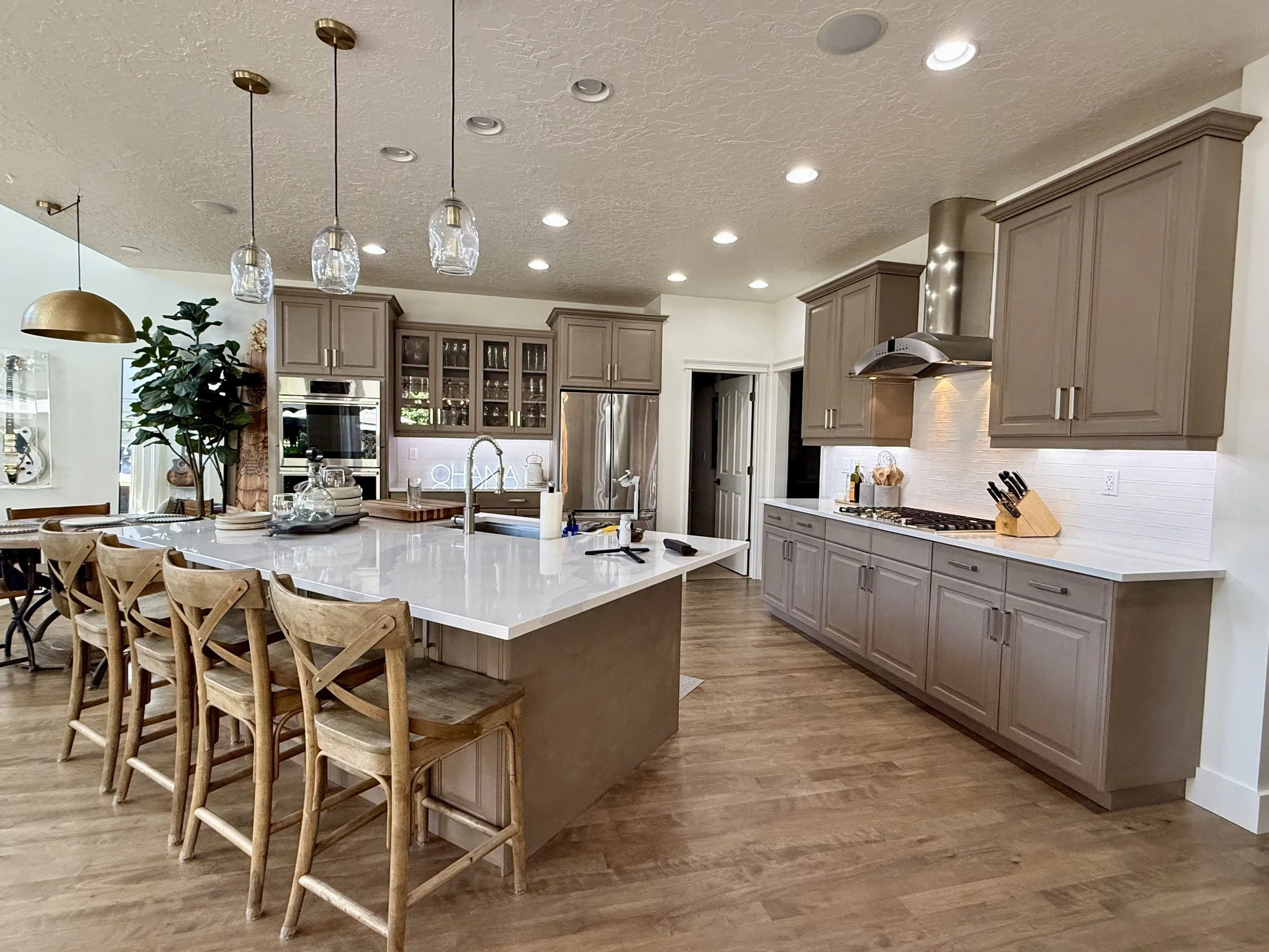Expansive Kitchen with Oversized Quartz Island
