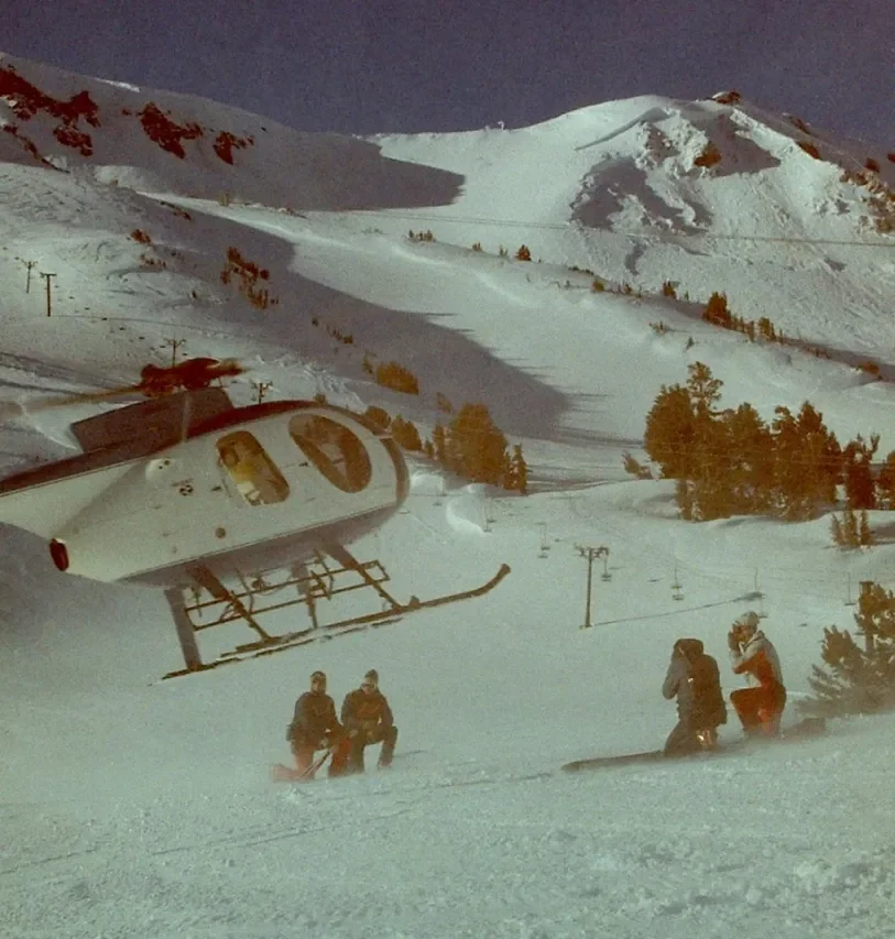 Jeff Boucher, Doug Jastrab, Art Tim and Wally Oldham preparing for a ride to the top – February 1986