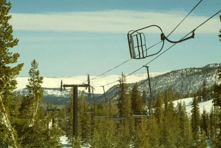 The air blast flip chairs over the com-line.