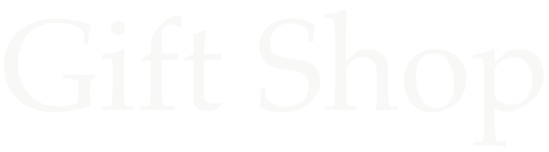Text reading 'Gift Shop' in large, grey letters on a black background