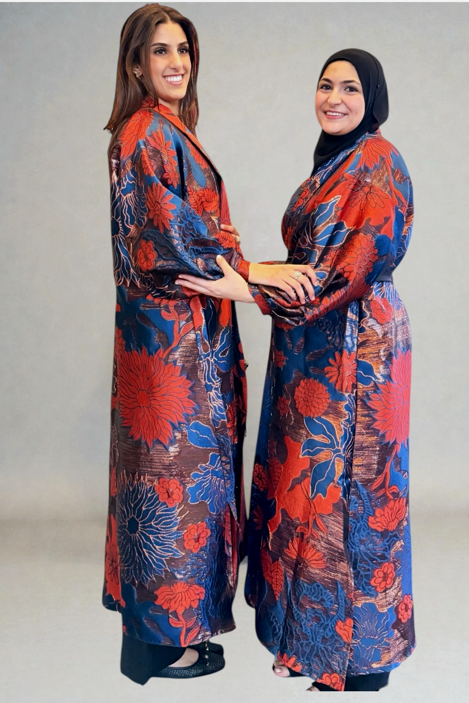 TAJI'Z-  Orange and Blue Special Occasion Abaya