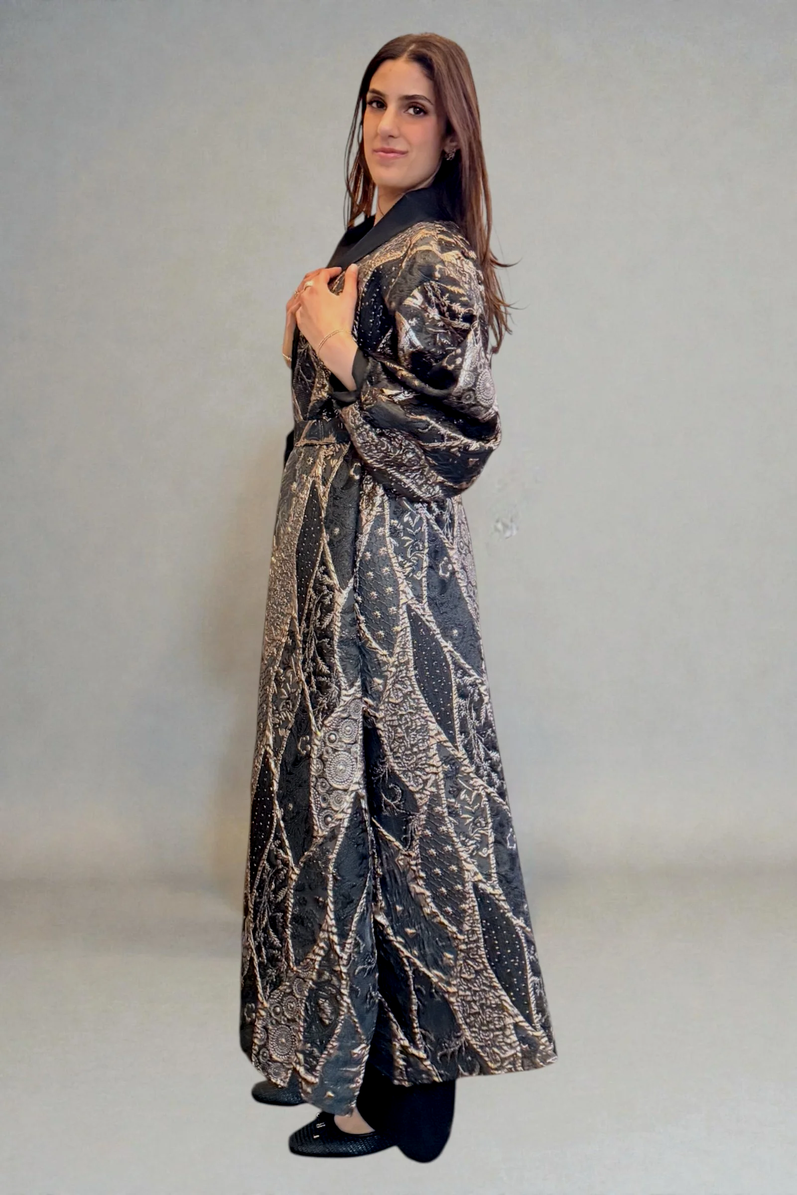 TAJI'Z- Black and Gold Special Occasion Abaya