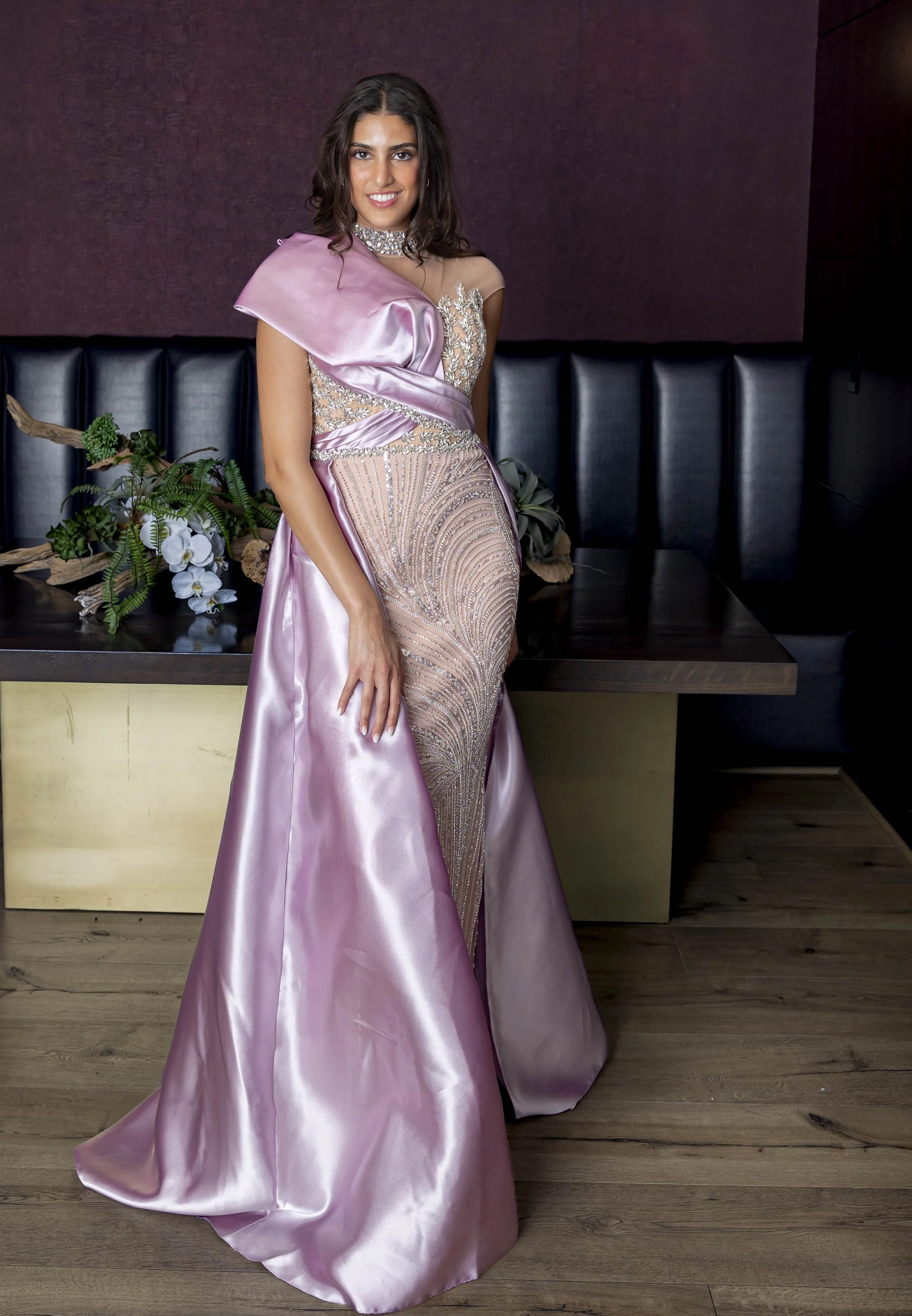 TAJI'Z– Sleeveless Embellished Column-Mermaid Evening Dress