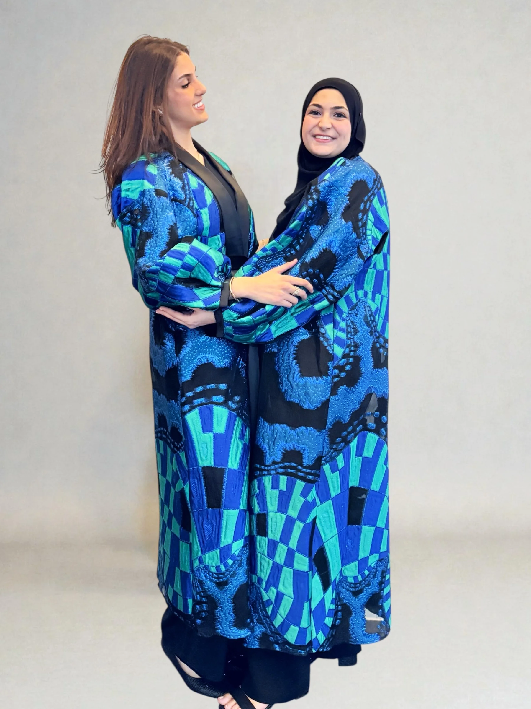 TAJI'Z- Blue and Black Special Occasion Abaya