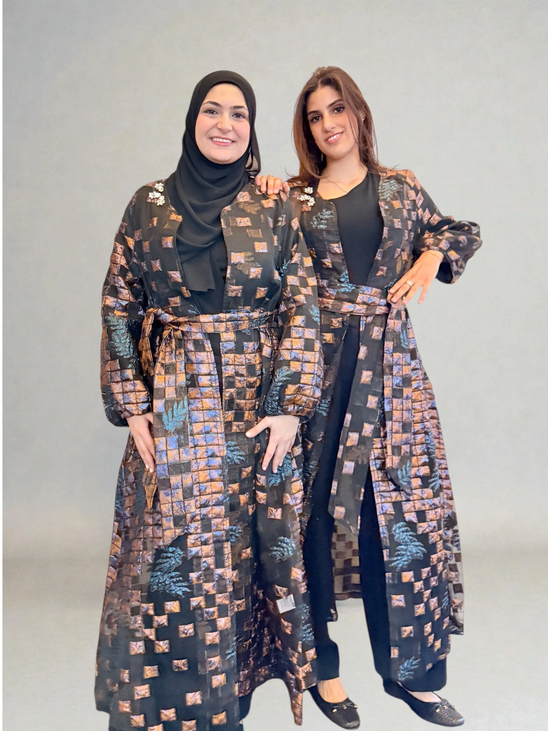 TAJI'Z- Bronze and Blue Special Occasion Abaya