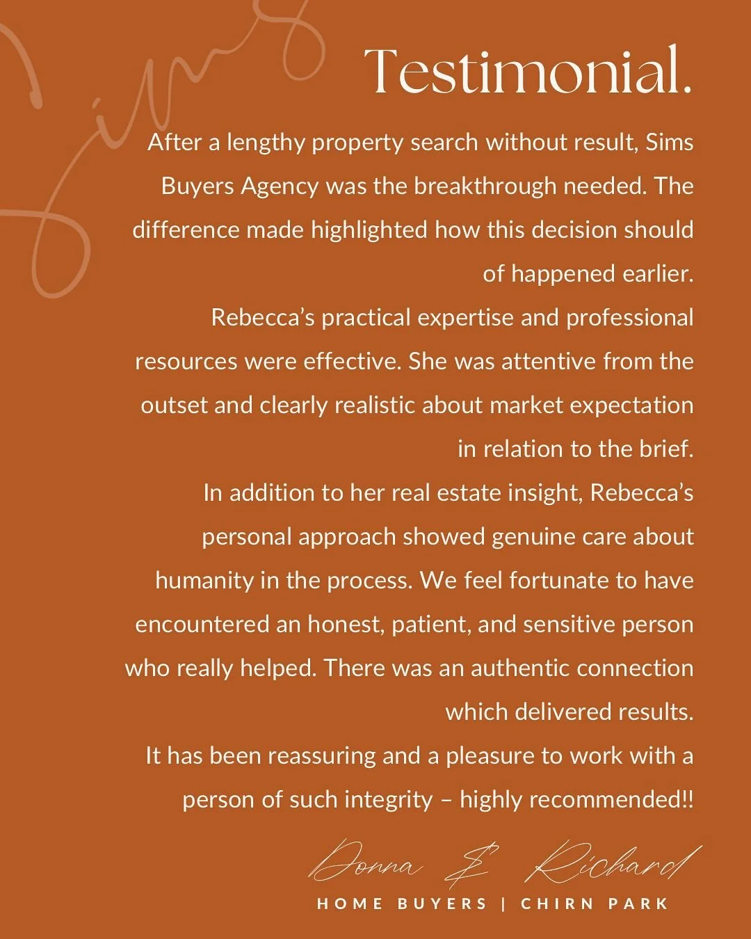 [kind Words] 🙌This is what it&rsquo;s all about! 
It&rsquo;s about caring enough about who the client is to help them find the one.. it&rsquo;s about removing their anxiety, it&rsquo;s about navigating, making right decisions, and patience. The resu