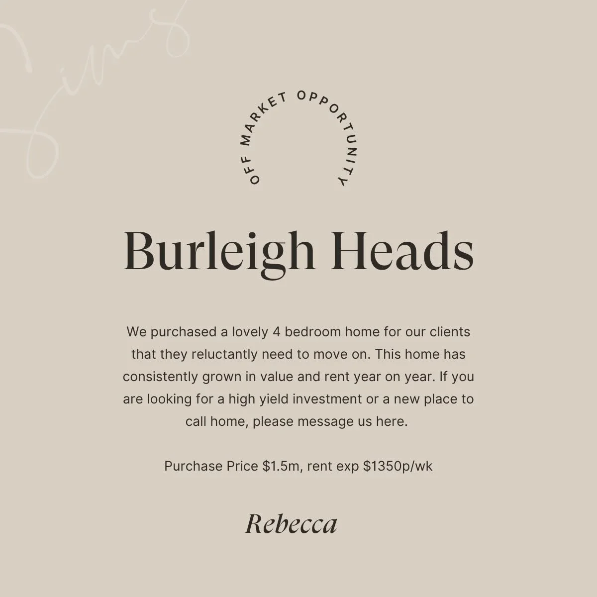 [Burleigh Heads Opportunity!! 📣] 

Renovated, move in nothing to do.. 💃
DM for more details ☺️

#propertyinvestor #burleighheads #goldcoastproperty #buyersagentaustralia #offmarket