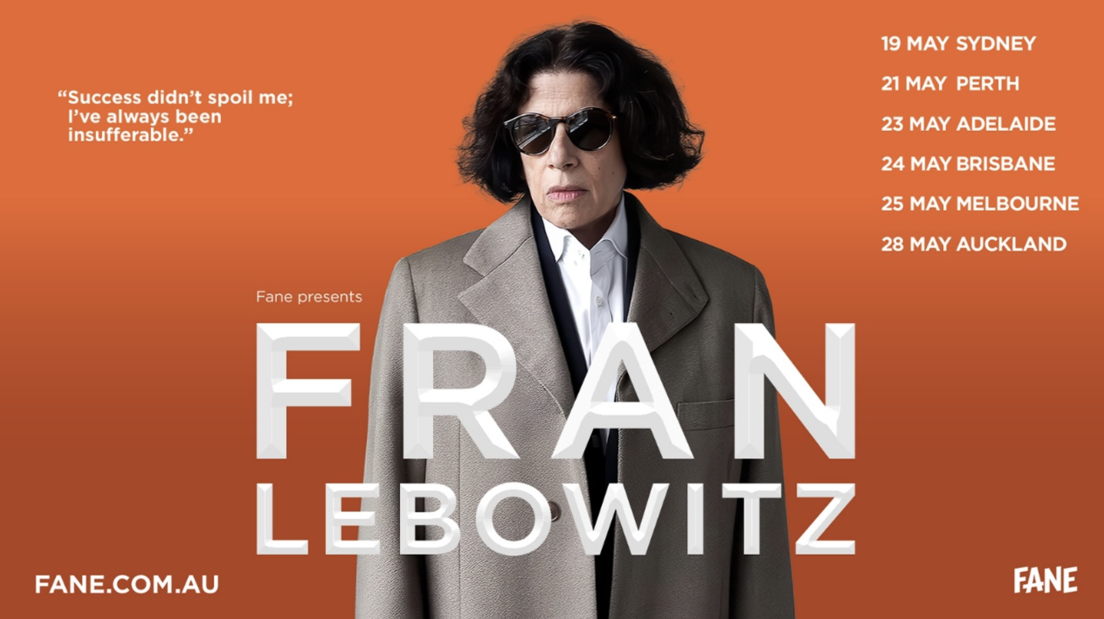 Fran Lebowitz - An Evening with Fran Lebowitz - Auckland - 28th May 2026