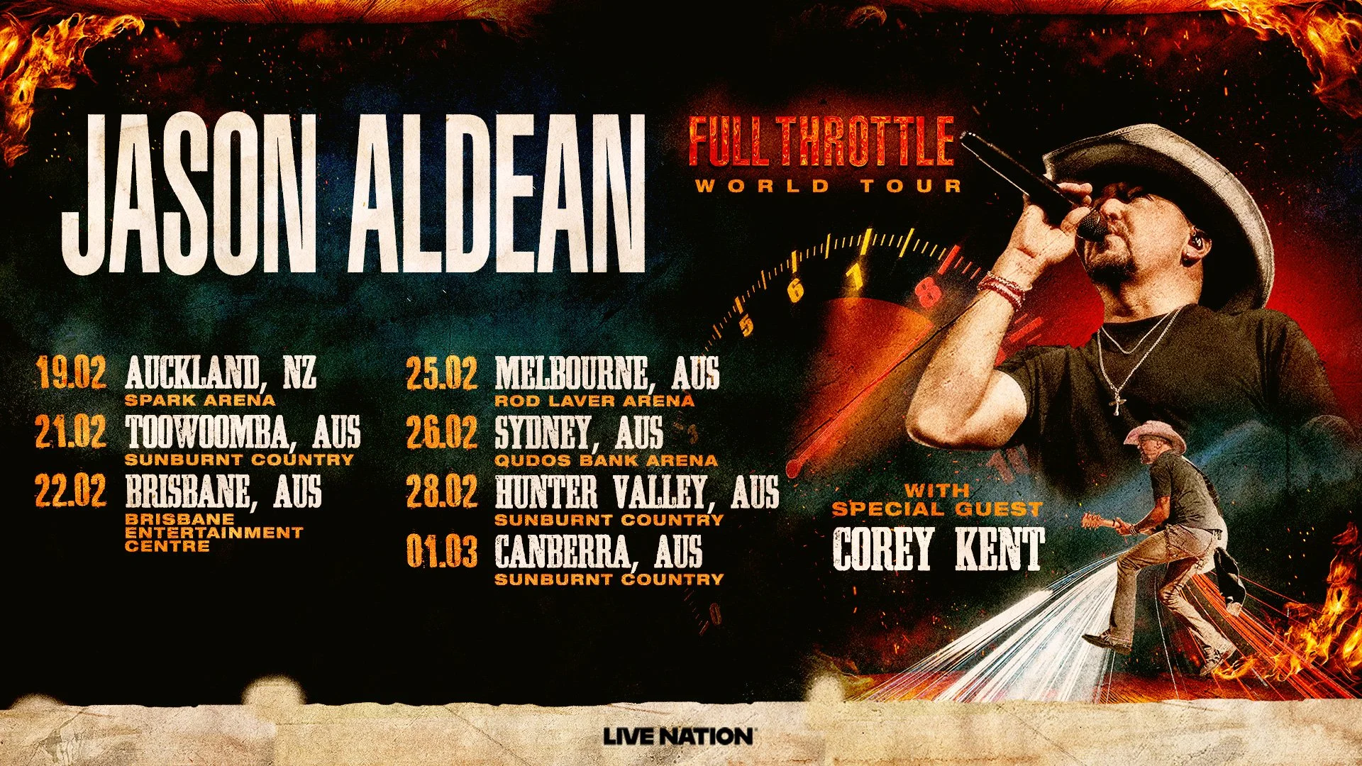 Jason Aldean - Full Throttle World Tour 2026 - Auckland, New Zealand