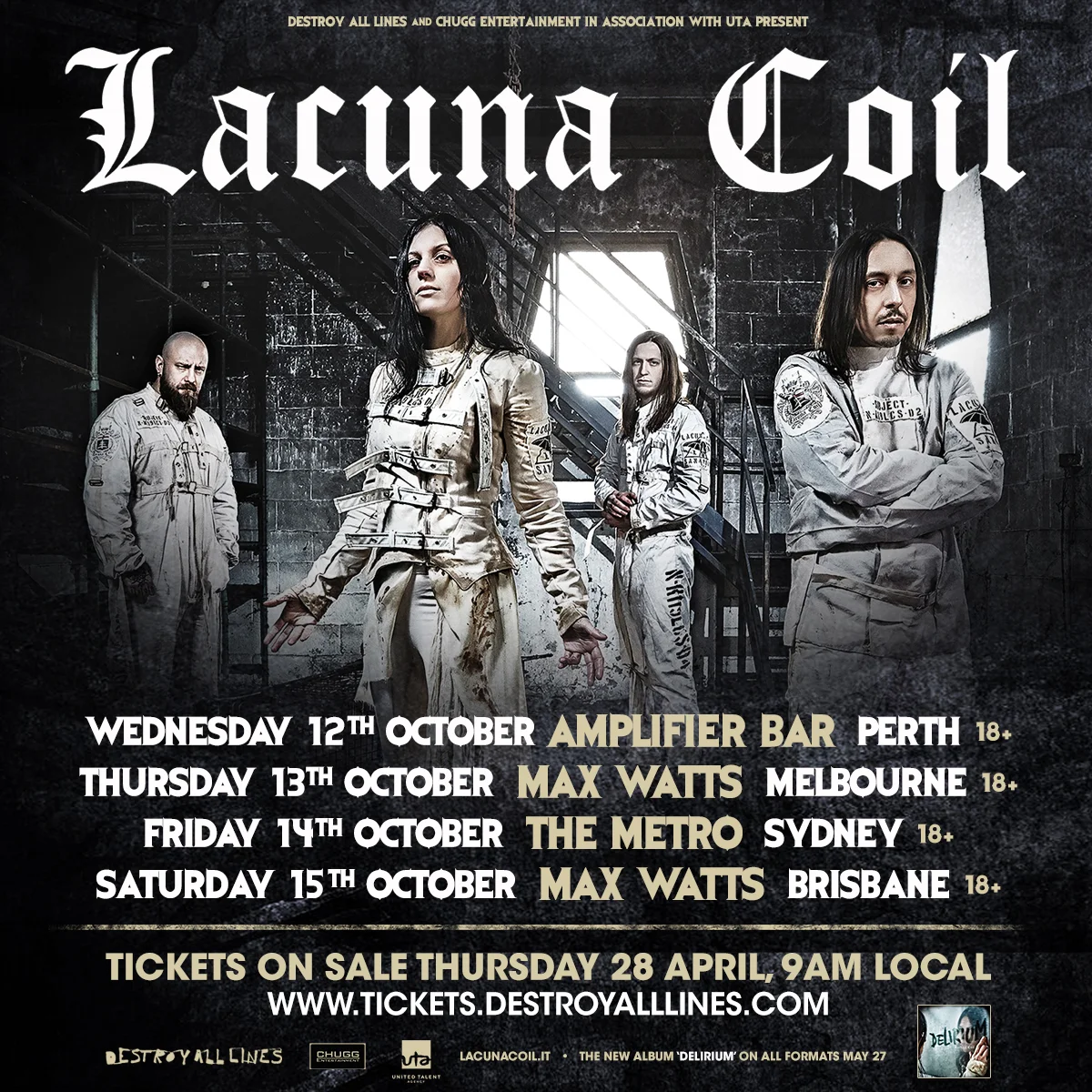 Lacuna Coil announce Australia tour
