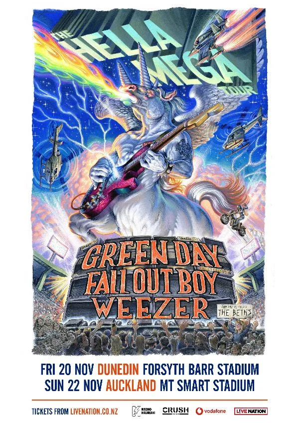 GREEN DAY, FALL OUT BOY AND WEEZER ANNOUNCE THE HELLA MEGA NEW ZEALAND STADIUM TOUR