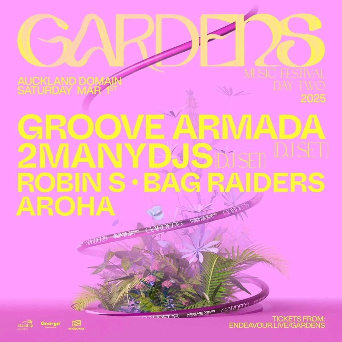 Festival News - Groove Armada, 2ManyDJs, Robin S, Bag Raiders announced for Day Two of Gardens Festival 2025