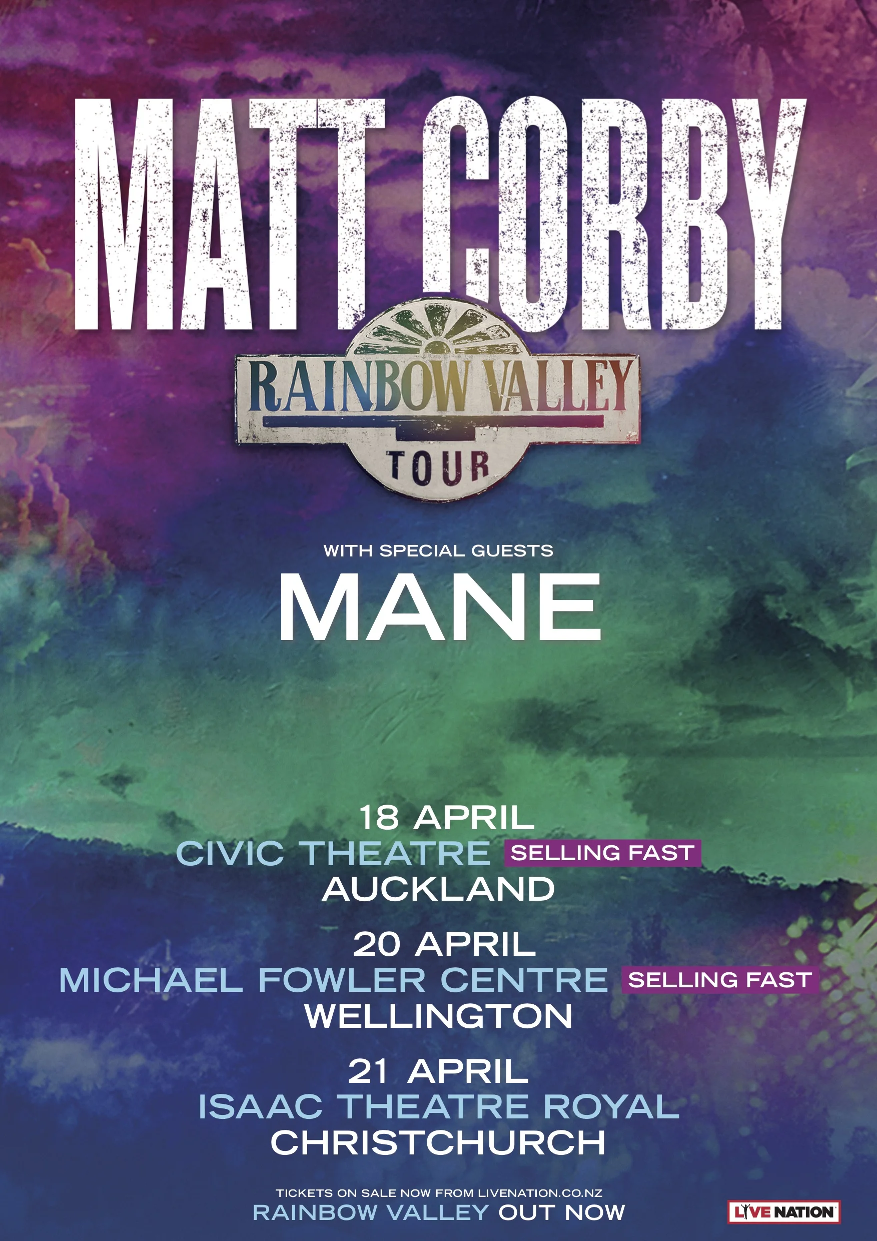 MATT CORBY ANNOUNCES SUPPORT FOR 'RAINBOW VALLEY' TOUR, STARTS IN NZ ON APRIL 18