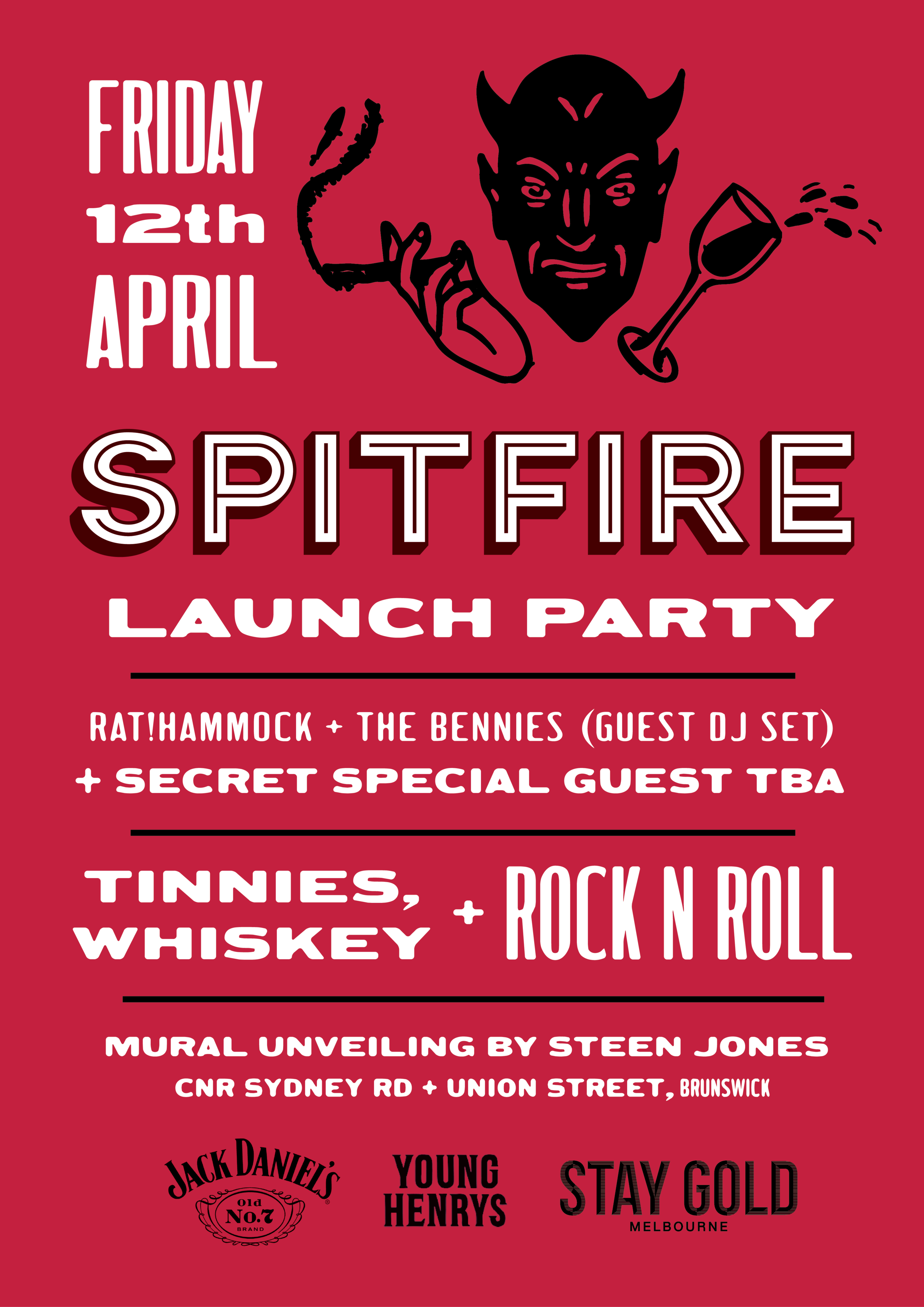 The team behind Sydney Road band room Stay Gold partner with ex-Lady Carolina Head Chef, Blair Williams, to launch SPITFIRE