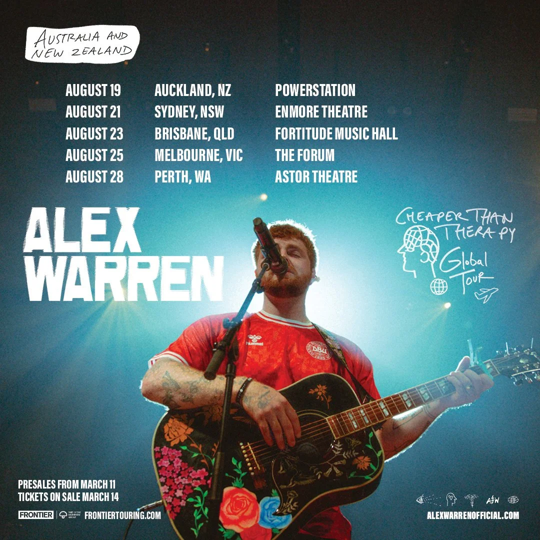 Tour News - Alex Warren announces debut AU & NZ shows for August 2025