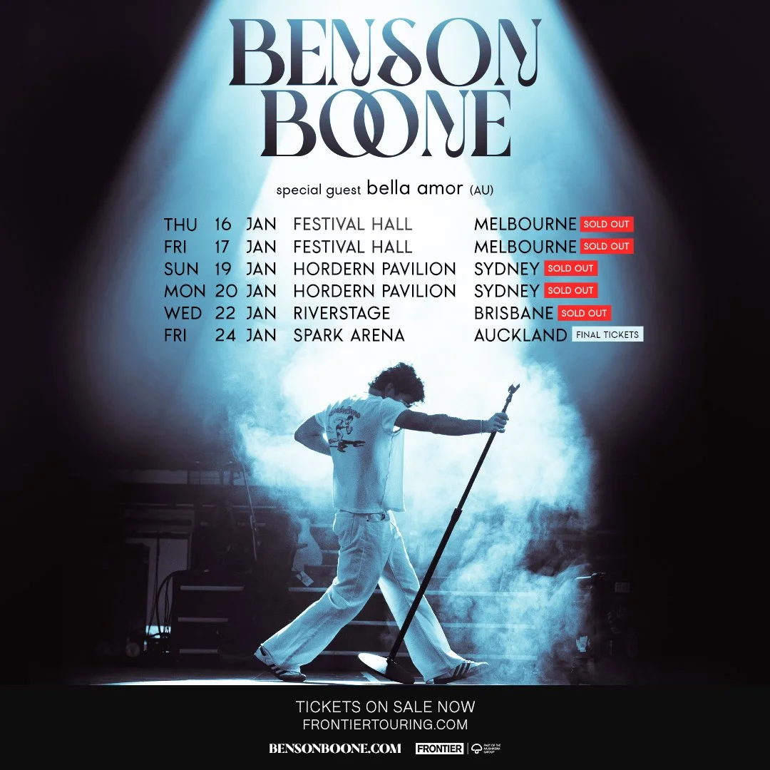 Tour News - Benson Boone: Australia & New Zealand Tour kicks off this week!