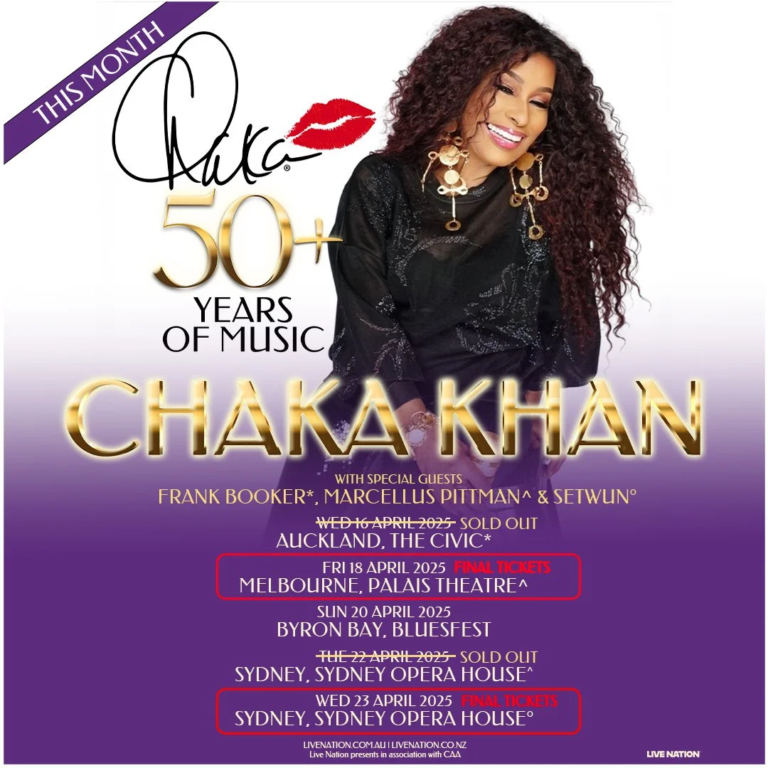 Tour News - Chaka Khan announces special guest DJs for Australia & New Zealand Shows this month