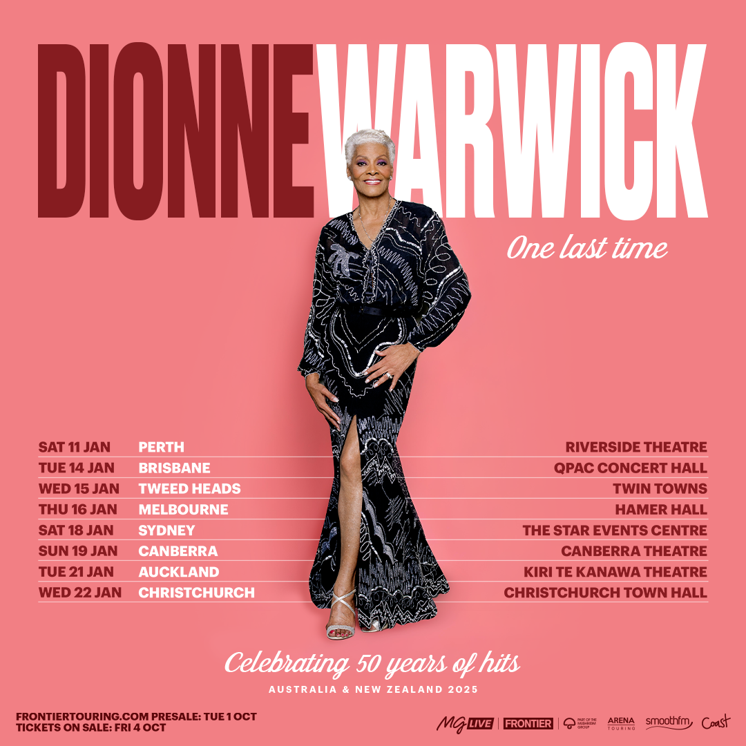 Tour News - Dionne Warwick: Legendary songstress returns to Australia and New Zealand in 2025