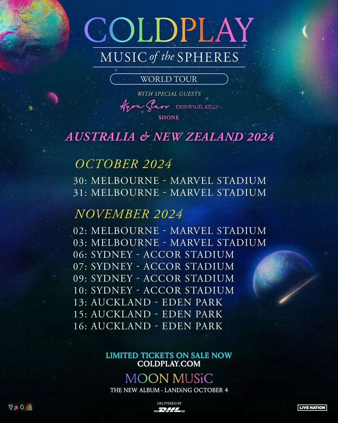 Tour News - Extra tickets released for Coldplay Music of the Spheres Tour