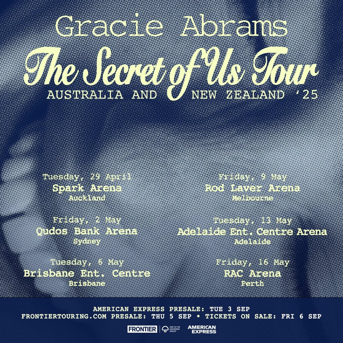 Tour News - Gracie Abrams (USA) announces The Secret of Us Tour – Australia & New Zealand April/May 2025