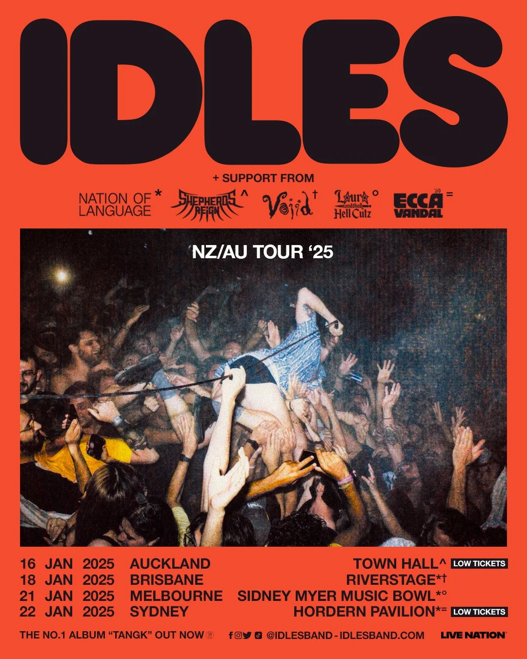 Tour News - Idles announce supports for 2025 Australia and New Zealand Tour