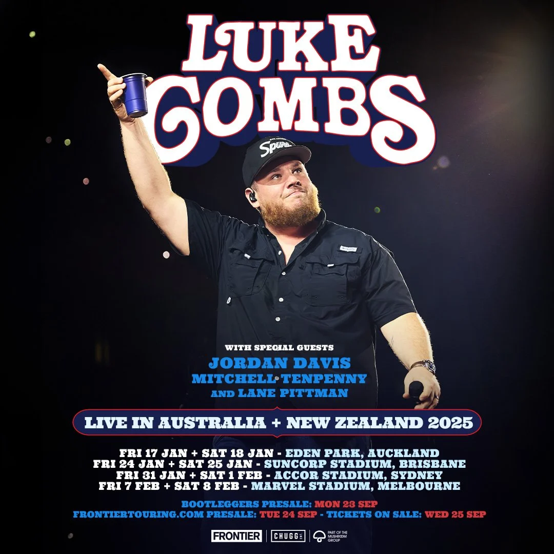 Tour News - Luke Combs to headline stadiums across New Zealand & Australia in January & February 2025