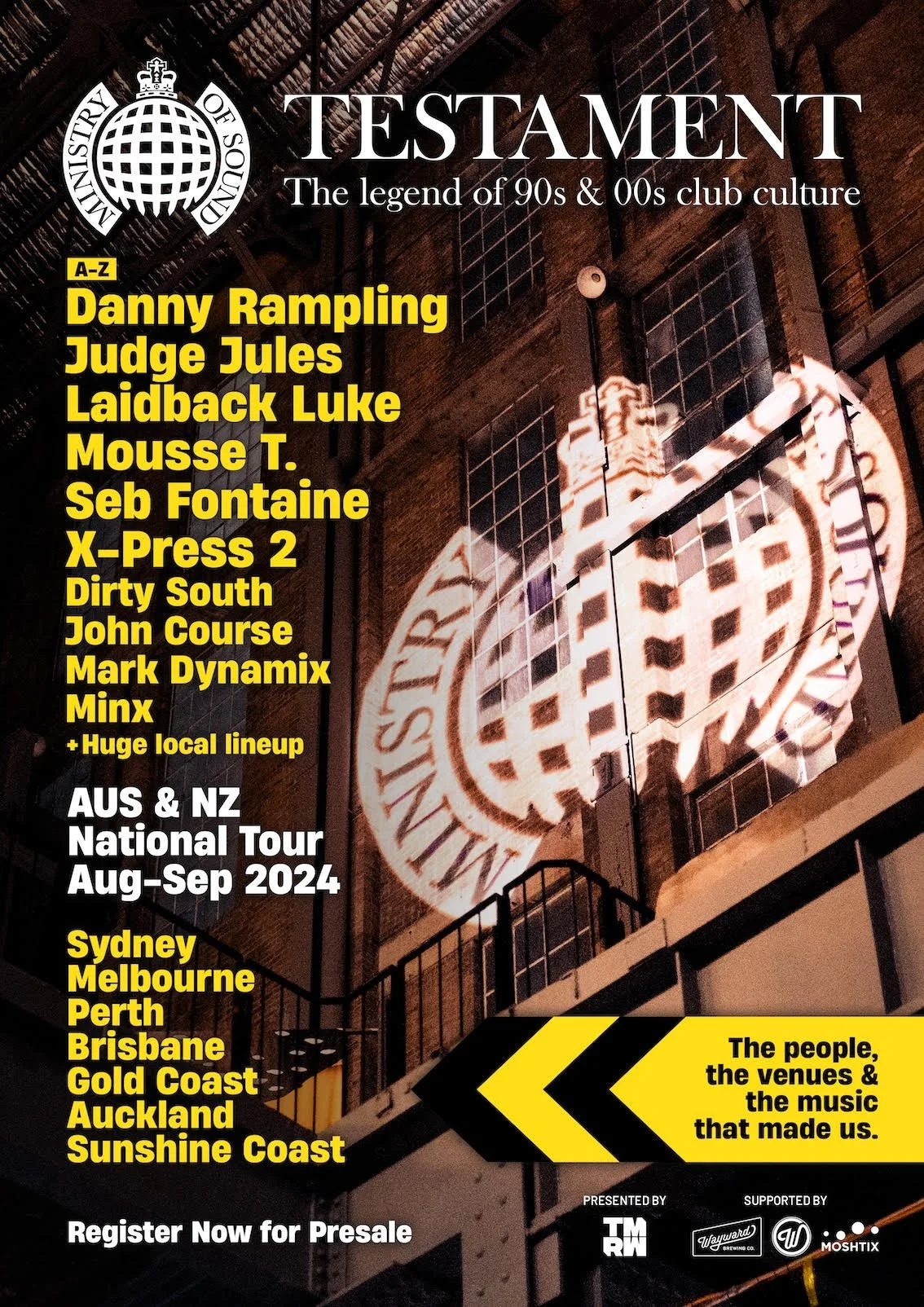 Tour News - Ministry of Sound announce TESTAMENT 2024 across Aus and NZ