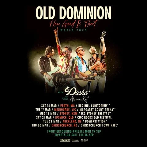 Tour News - Old Dominion announce AU + NZ dates as part of the How Good Is That tour - March 2026
